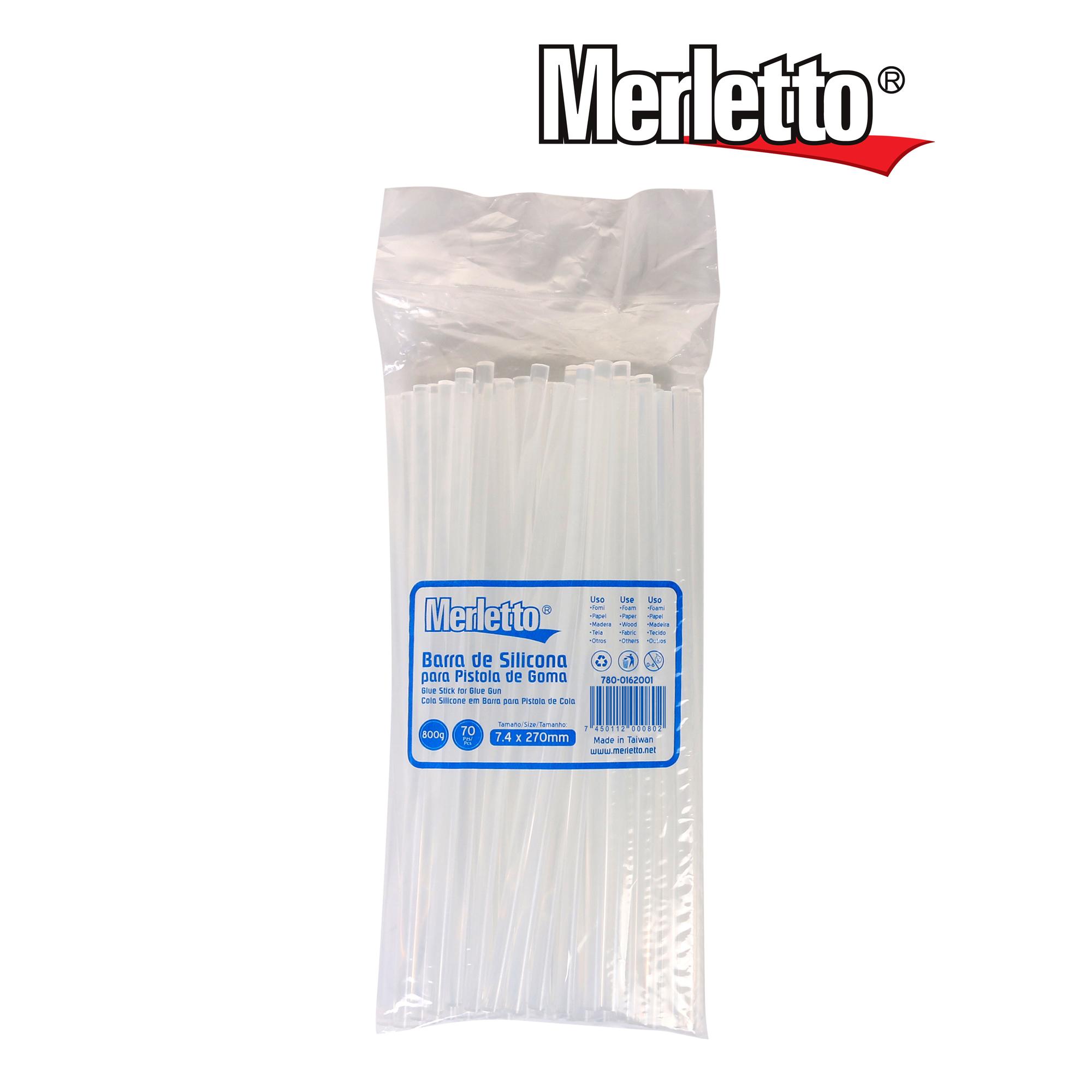 Barras de Silicona Merletto para Pistola de Goma 7.4 x 270 mm – Adhesión fuerte para manualidades y uso profesional