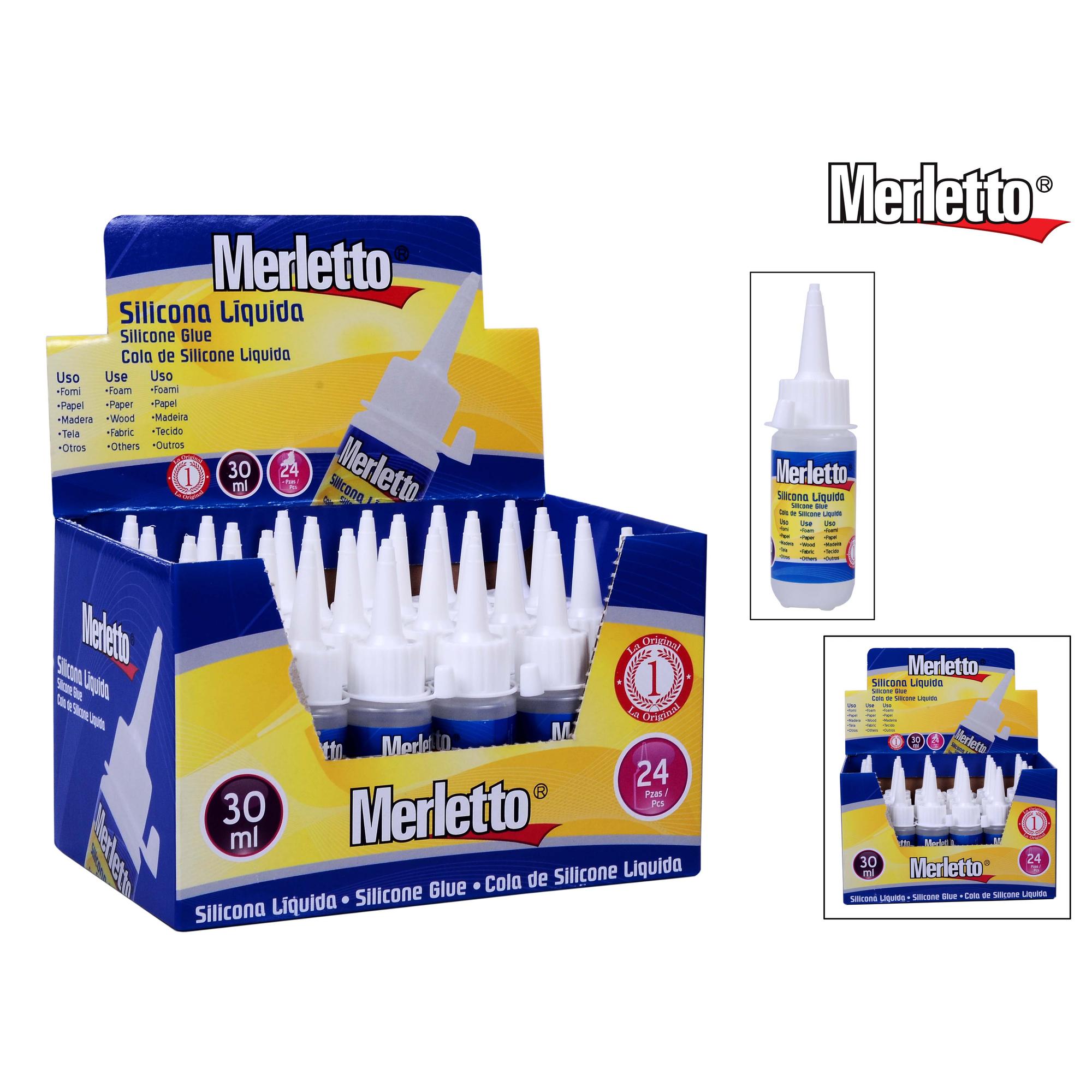 Silicona Líquida Merletto 30 ml – Adhesivo transparente de precisión para manualidades y uso escolar
