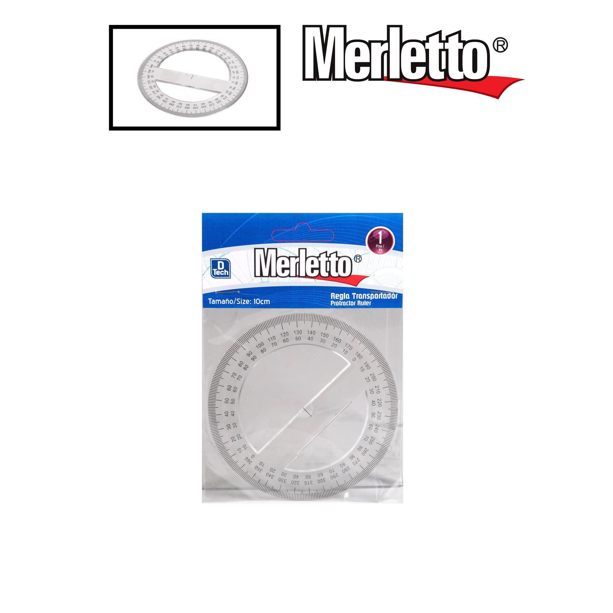 Regla Transportador Circular Merletto 360° – 10 cm