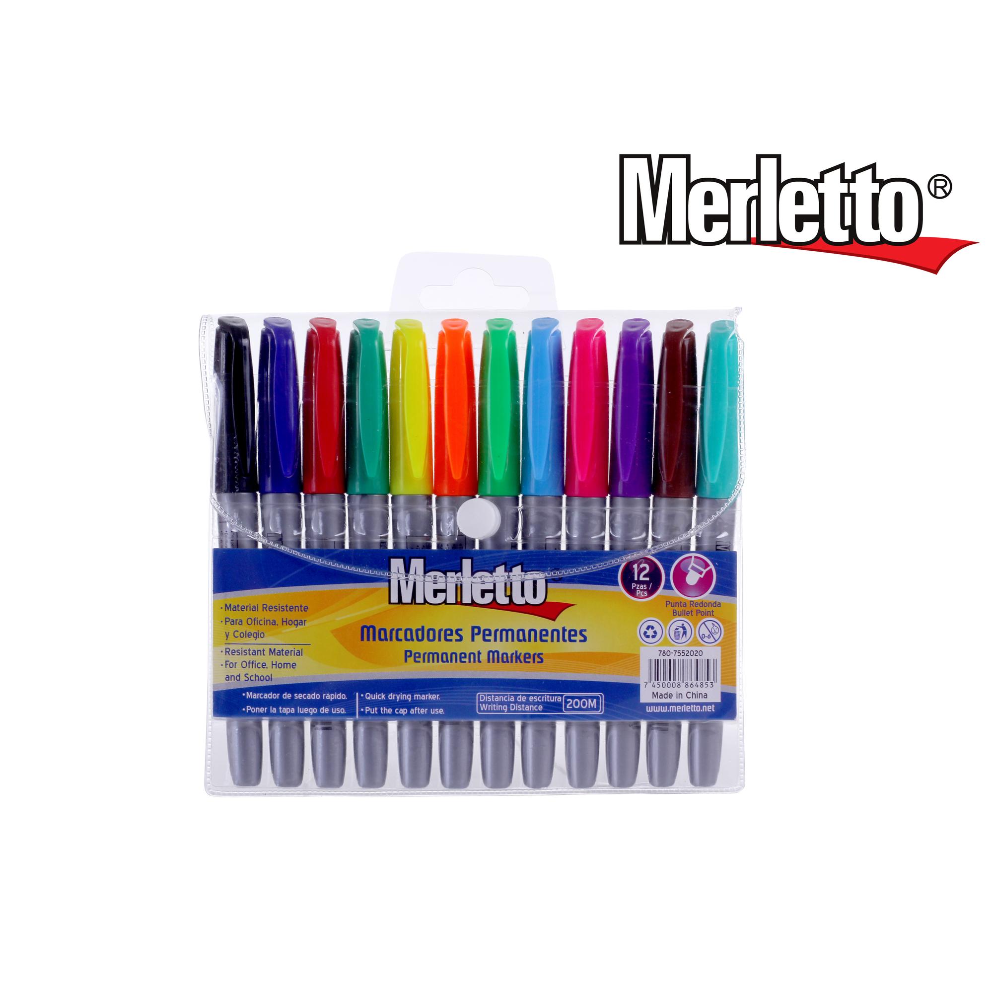 Marcadores Permanentes Merletto – Set de 12 Colores