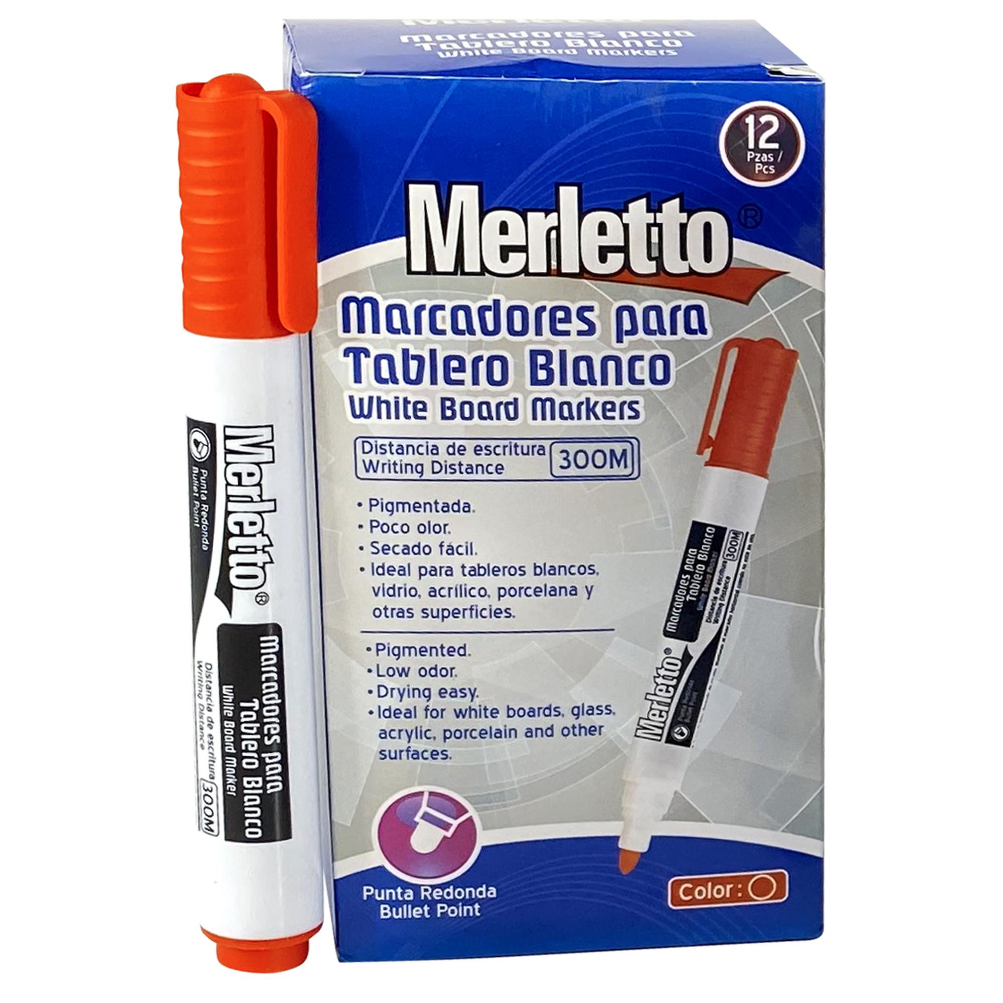 Marcadores para Tablero Blanco Merletto – Color Rojo – Caja de 12 Unidades
