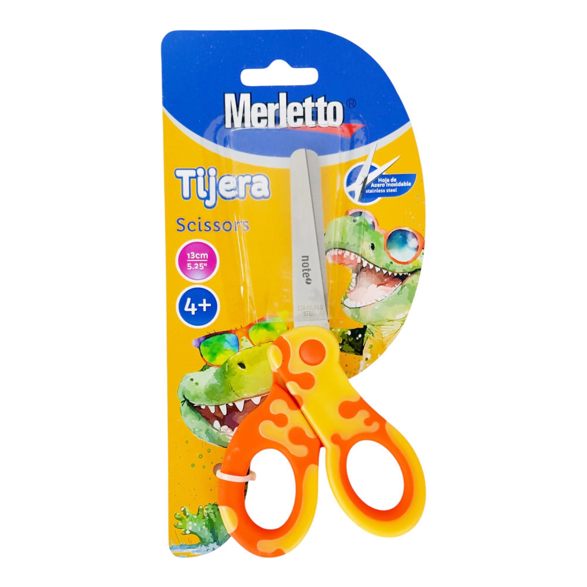 Tijera Merletto Infantil 5.25” Diseño Dinosaurio – Antideslizante