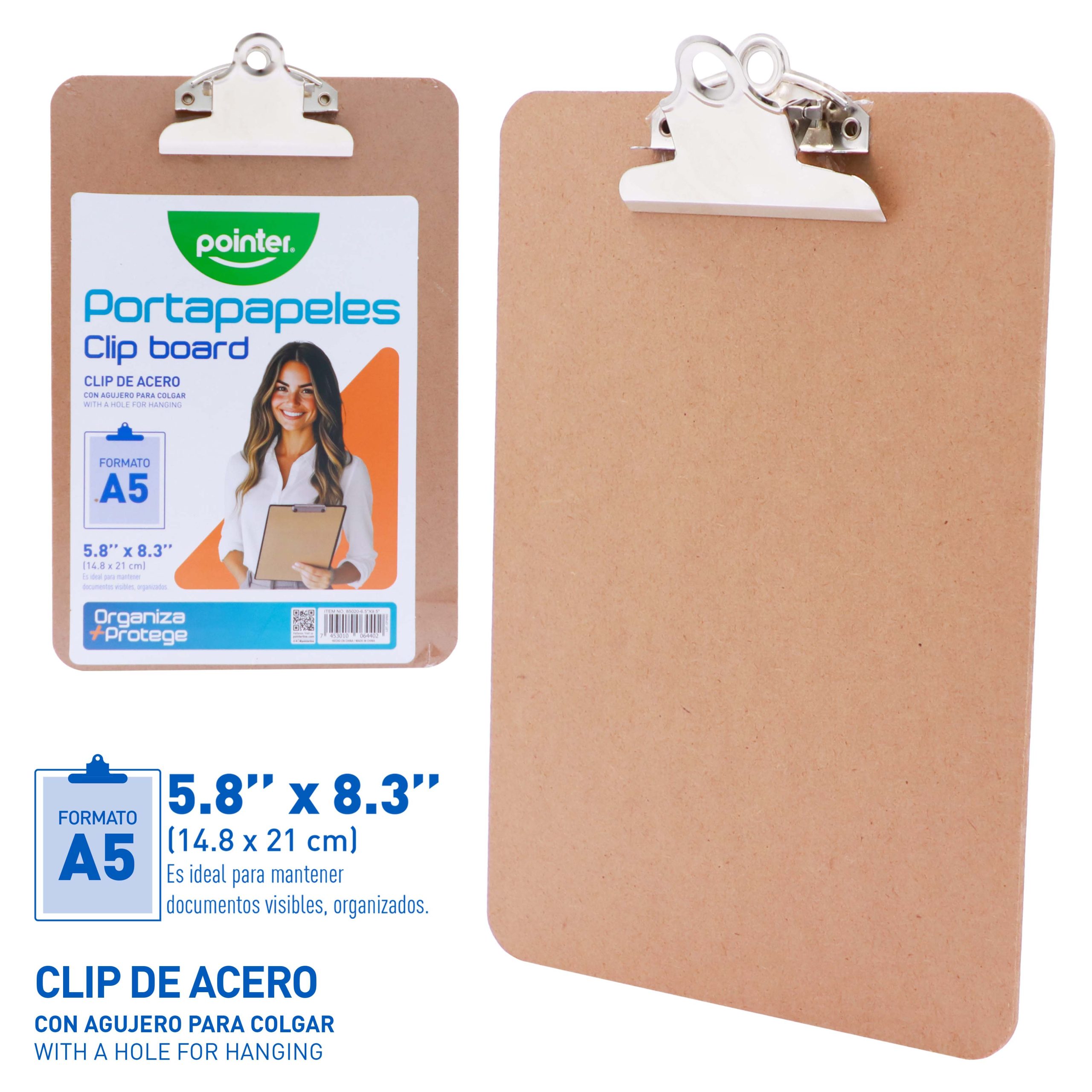 Portapapeles Pointer A5 con Clip de Acero