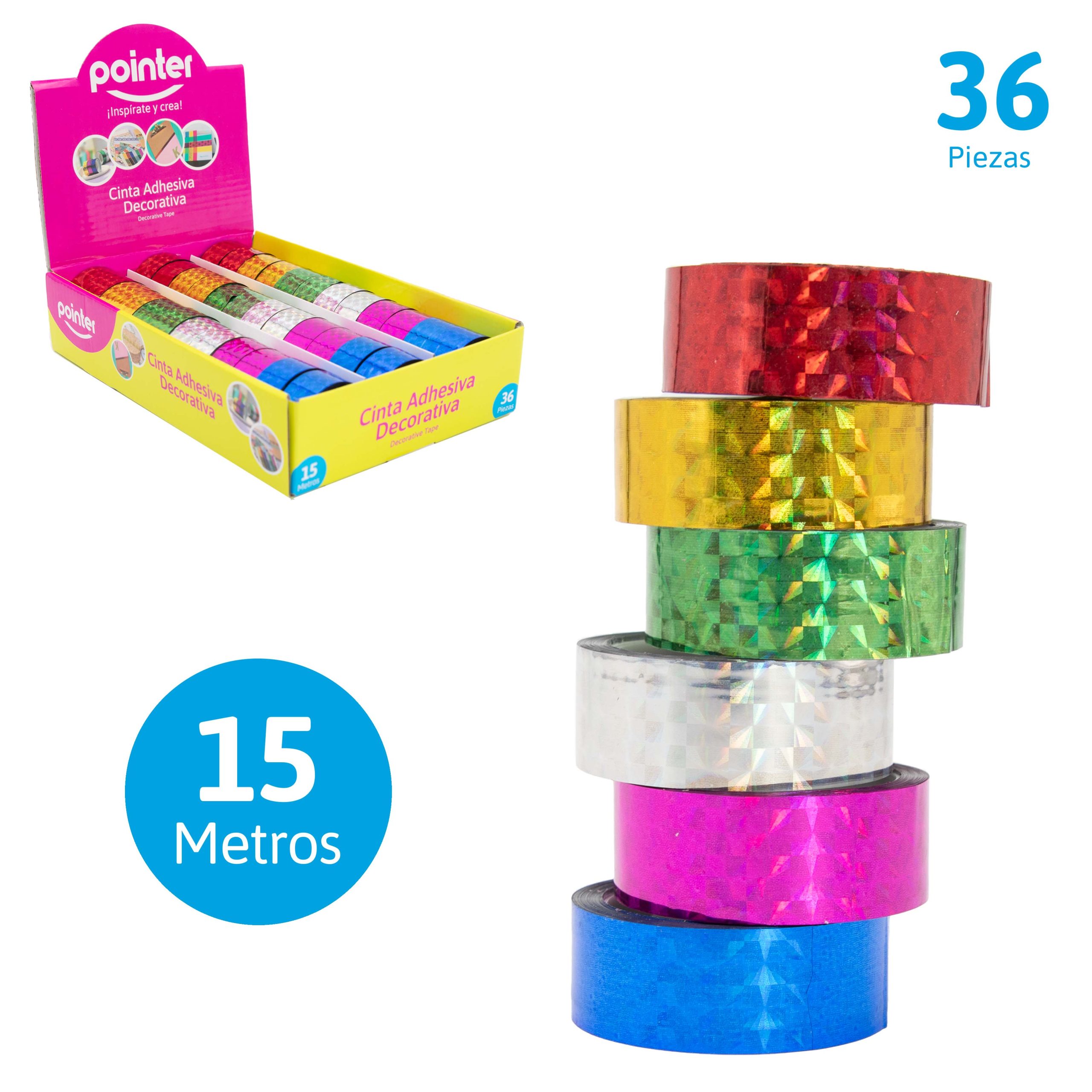 Cinta Adhesiva Decorativa Holográfica – Set x36