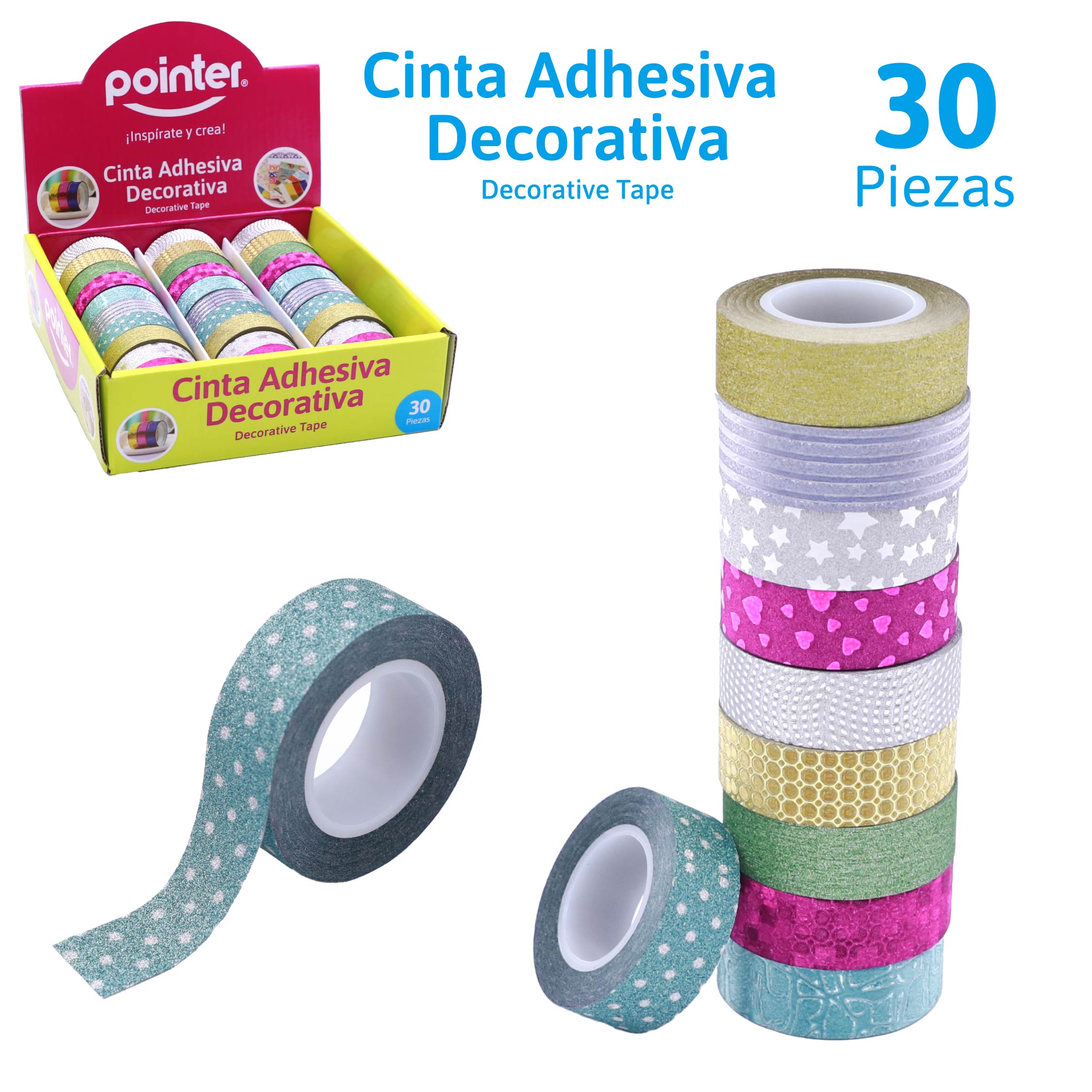 Cinta Adhesiva Decorativa – Set de 30 Piezas