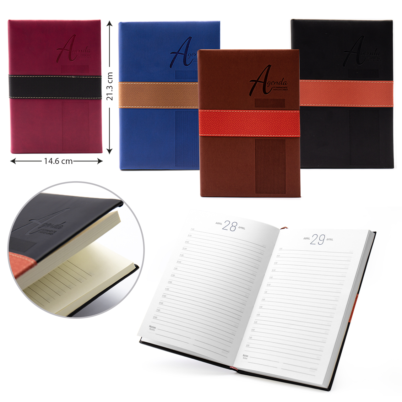 Agenda Diaria Ejecutiva con Cubierta Texturizada