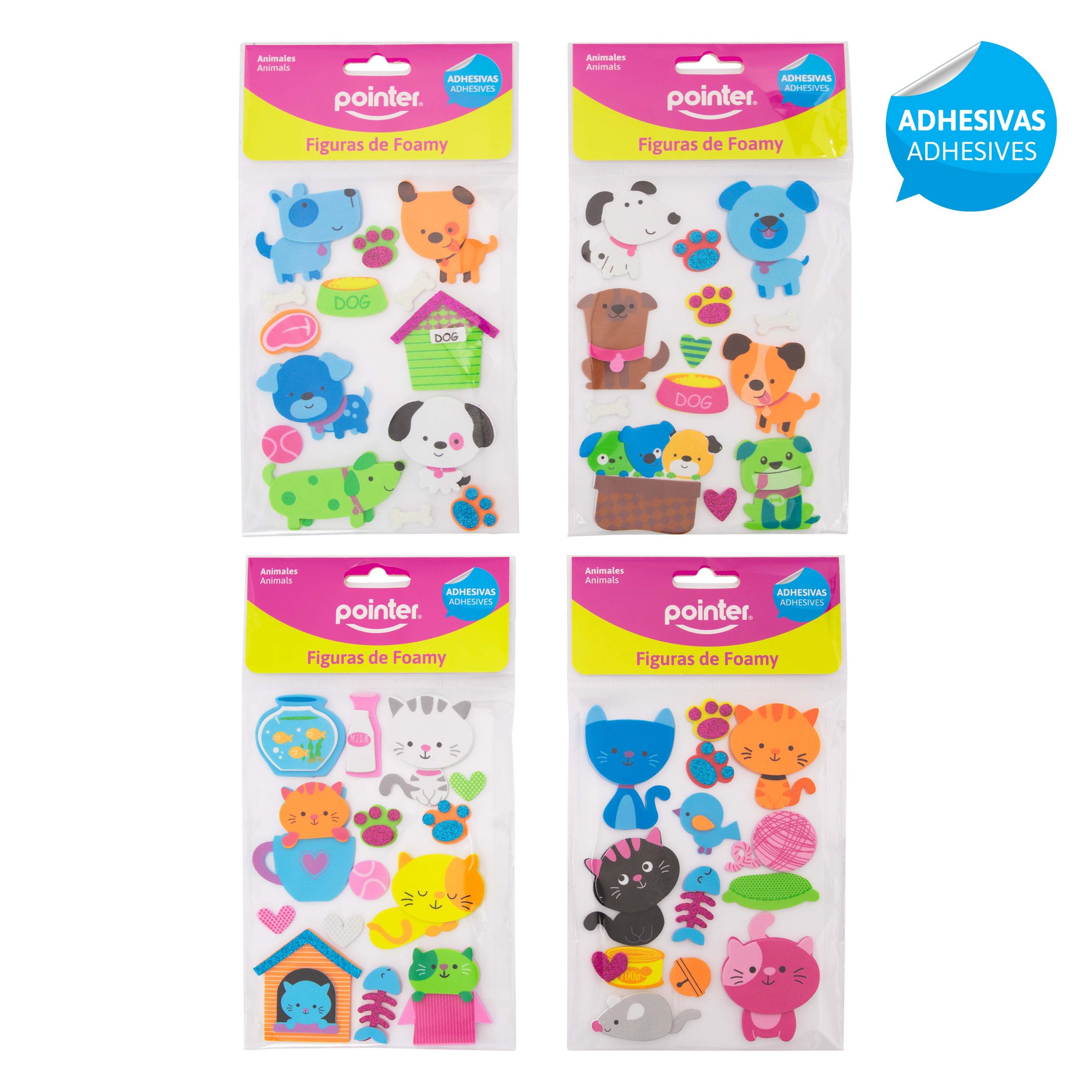Figuras de Foamy Adhesivas – Mascotas (Perros y Gatos) Surtidas