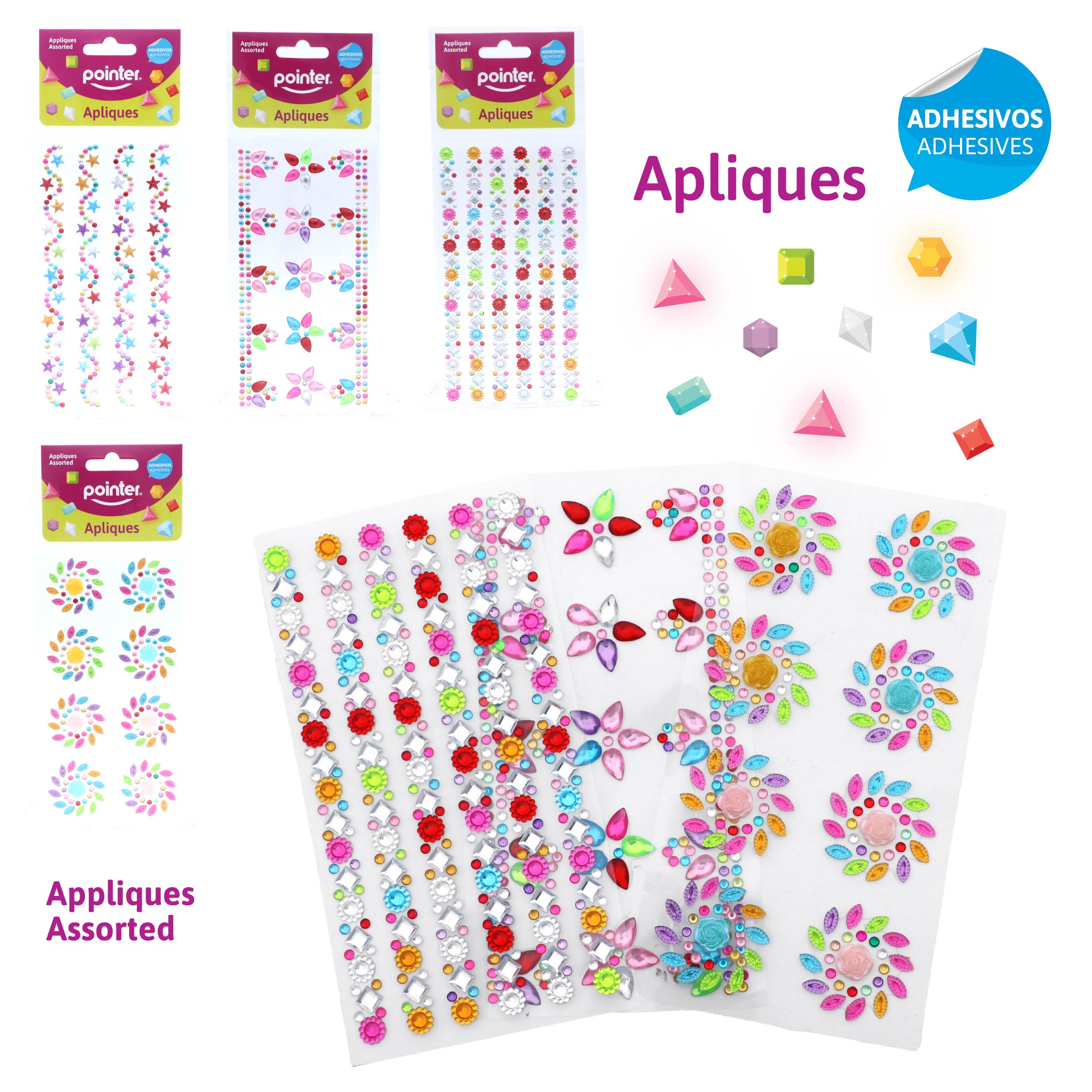 Apliques Adhesivos Multicolor – Diseños Surtidos para Manualidades