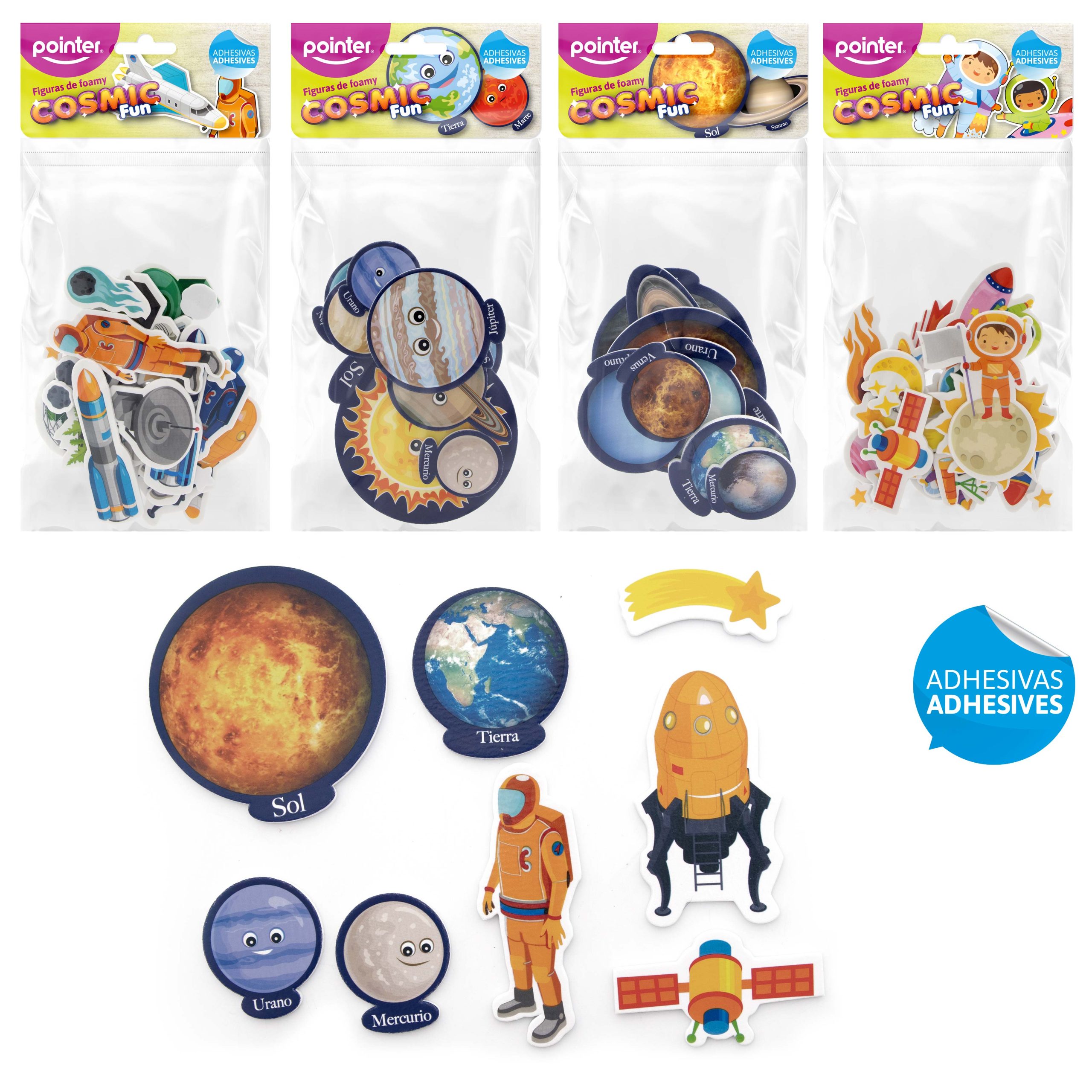 Figuras de Foamy Pointer Cosmic Fun – Adhesivas (Diseños del Espacio)