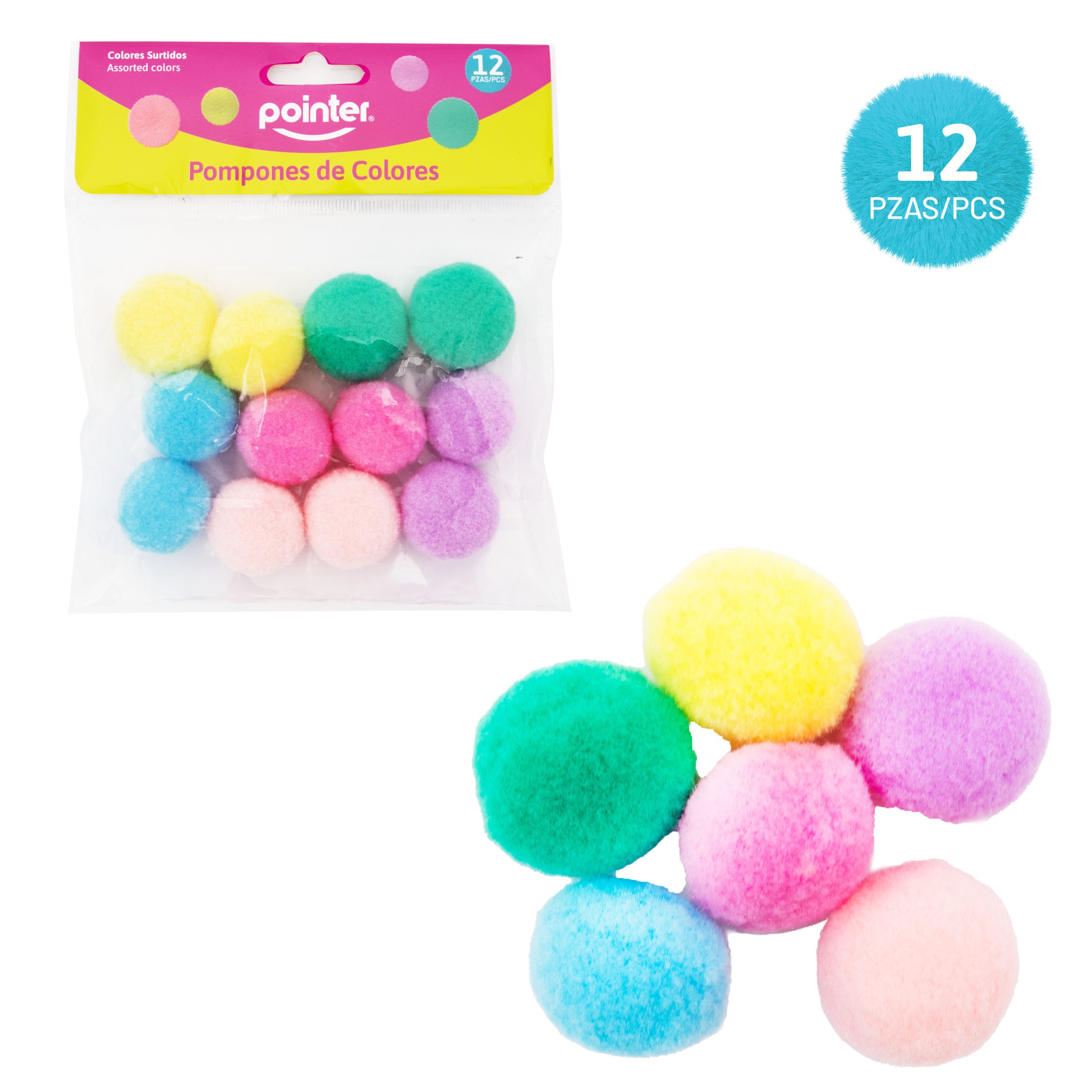 Pompones de Colores Pointer – Surtidos (12 Piezas)