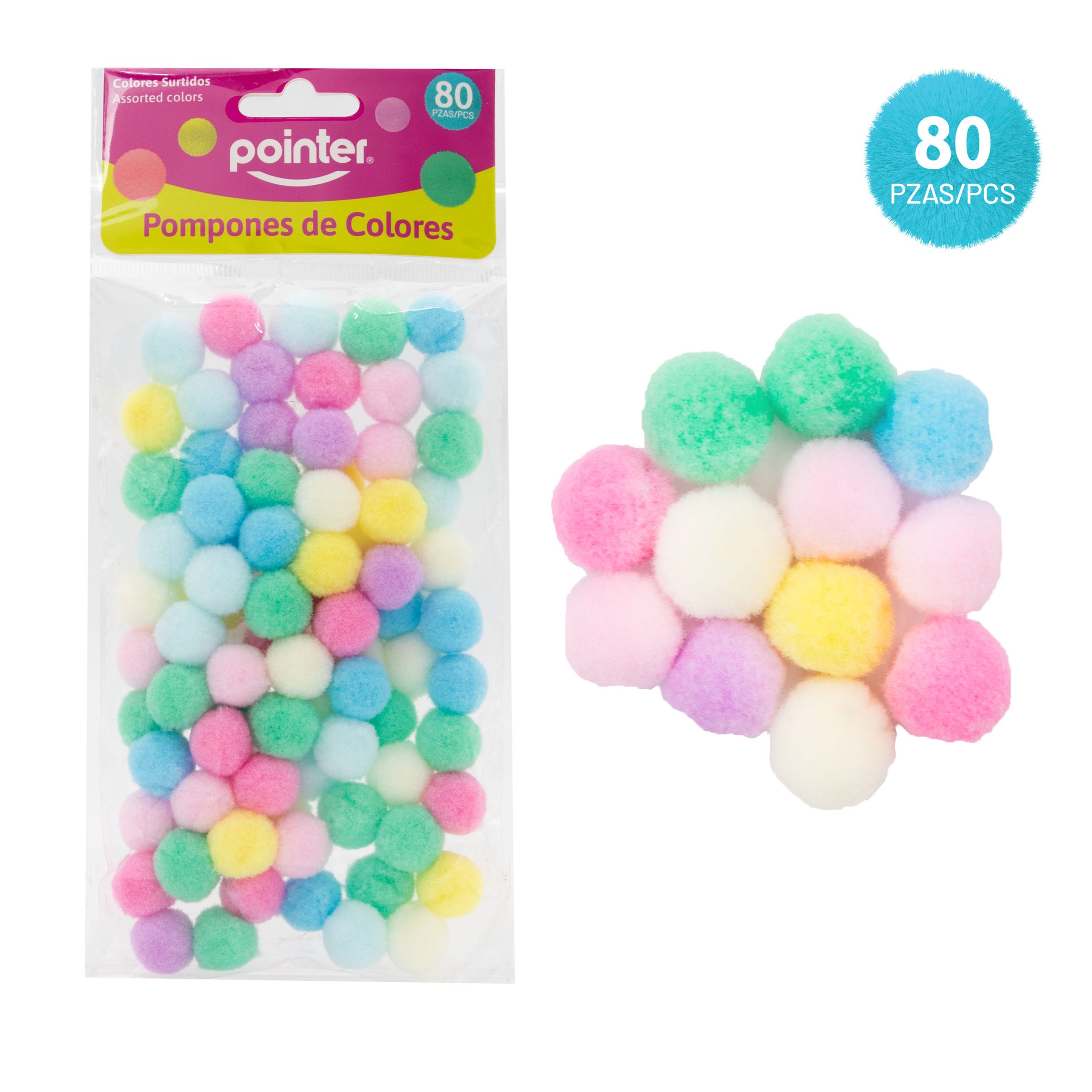 Pompones de Colores Pointer – Surtidos (80 Piezas)