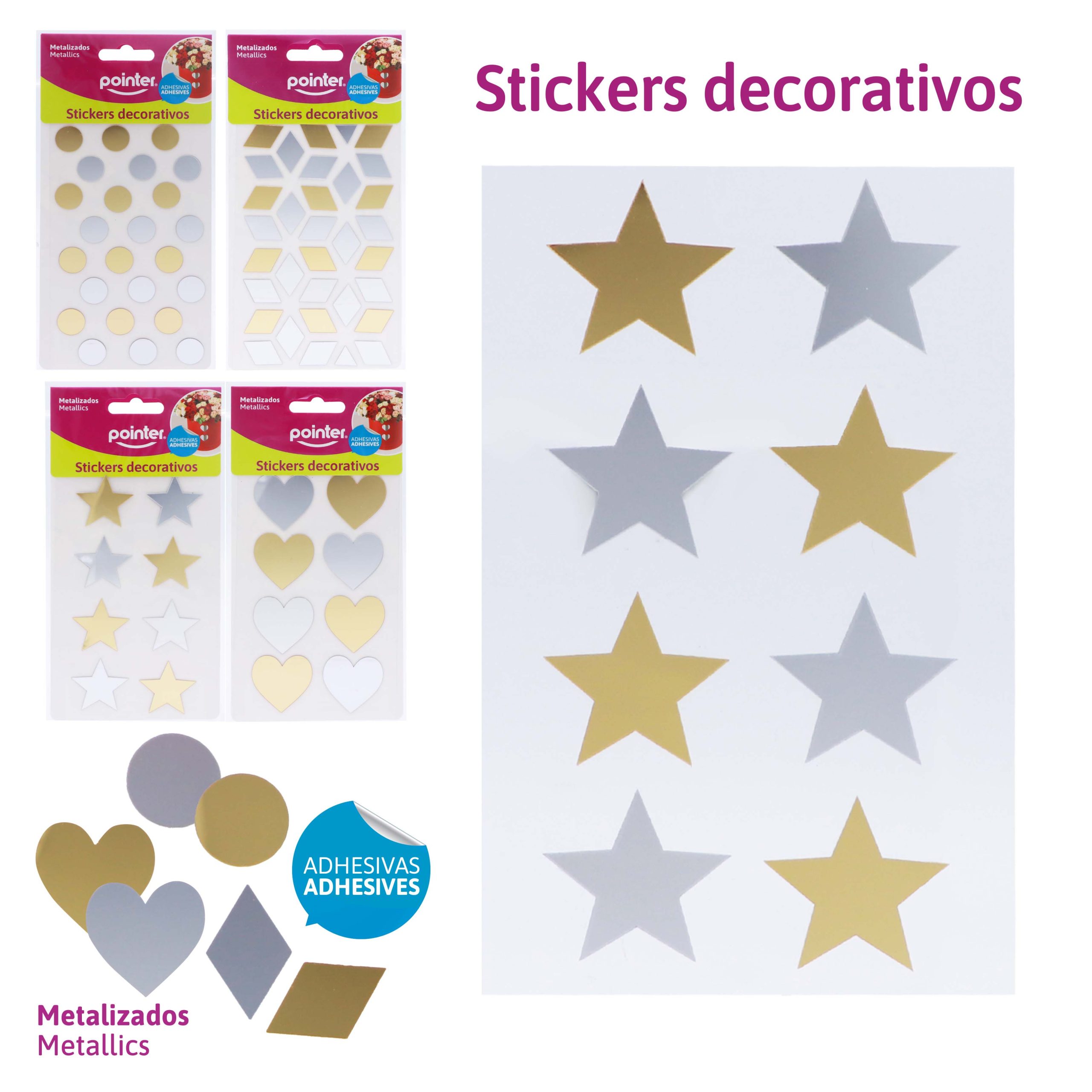 Stickers Decorativos Metalizados Pointer (Adhesivos)