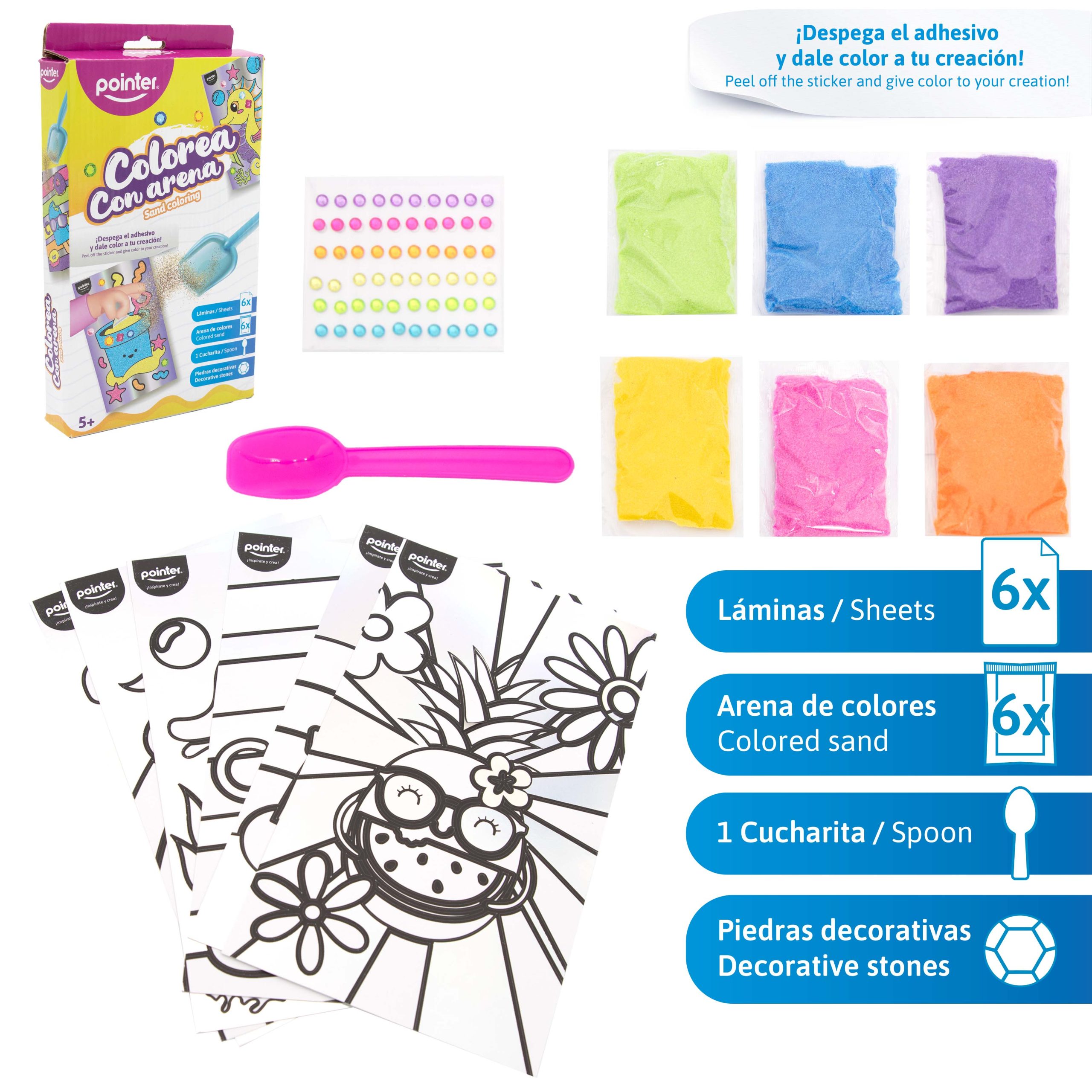 Colorea con Arena Pointer – Kit Creativo de Arena de Colores