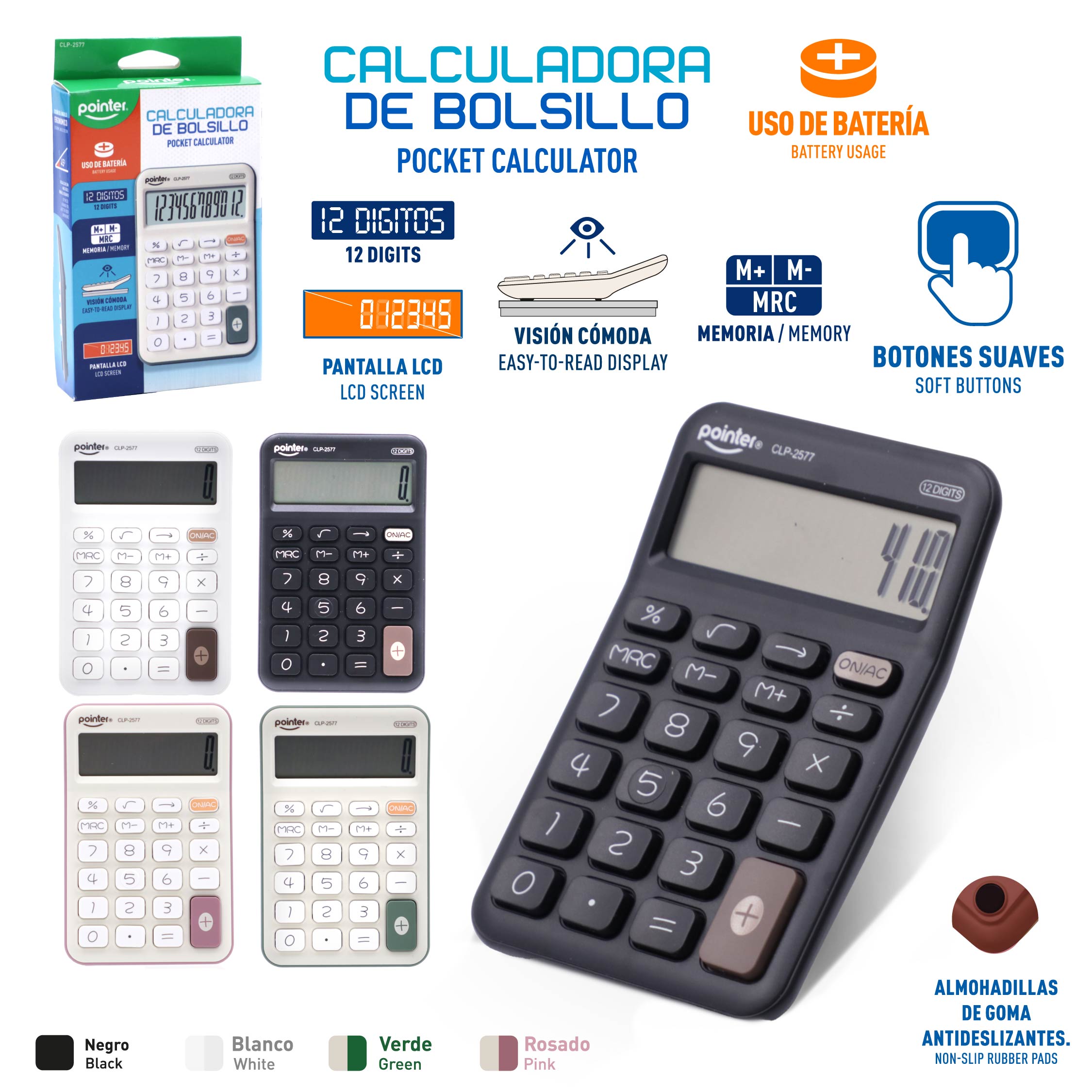 Calculadora de Bolsillo 12 Dígitos – Pocket Calculator Pointer