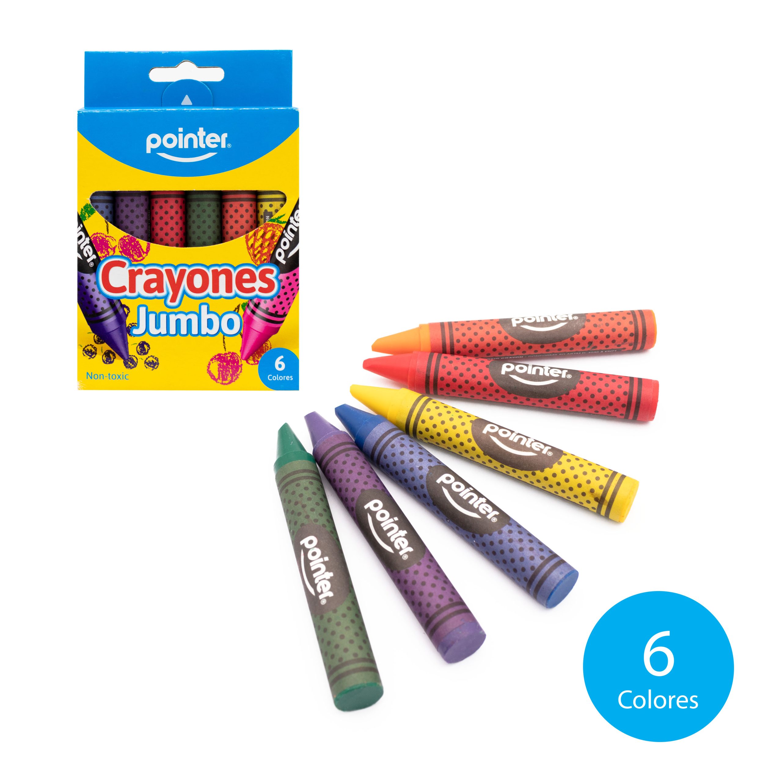 Crayones Jumbo 6 Colores No Tóxicos Pointer