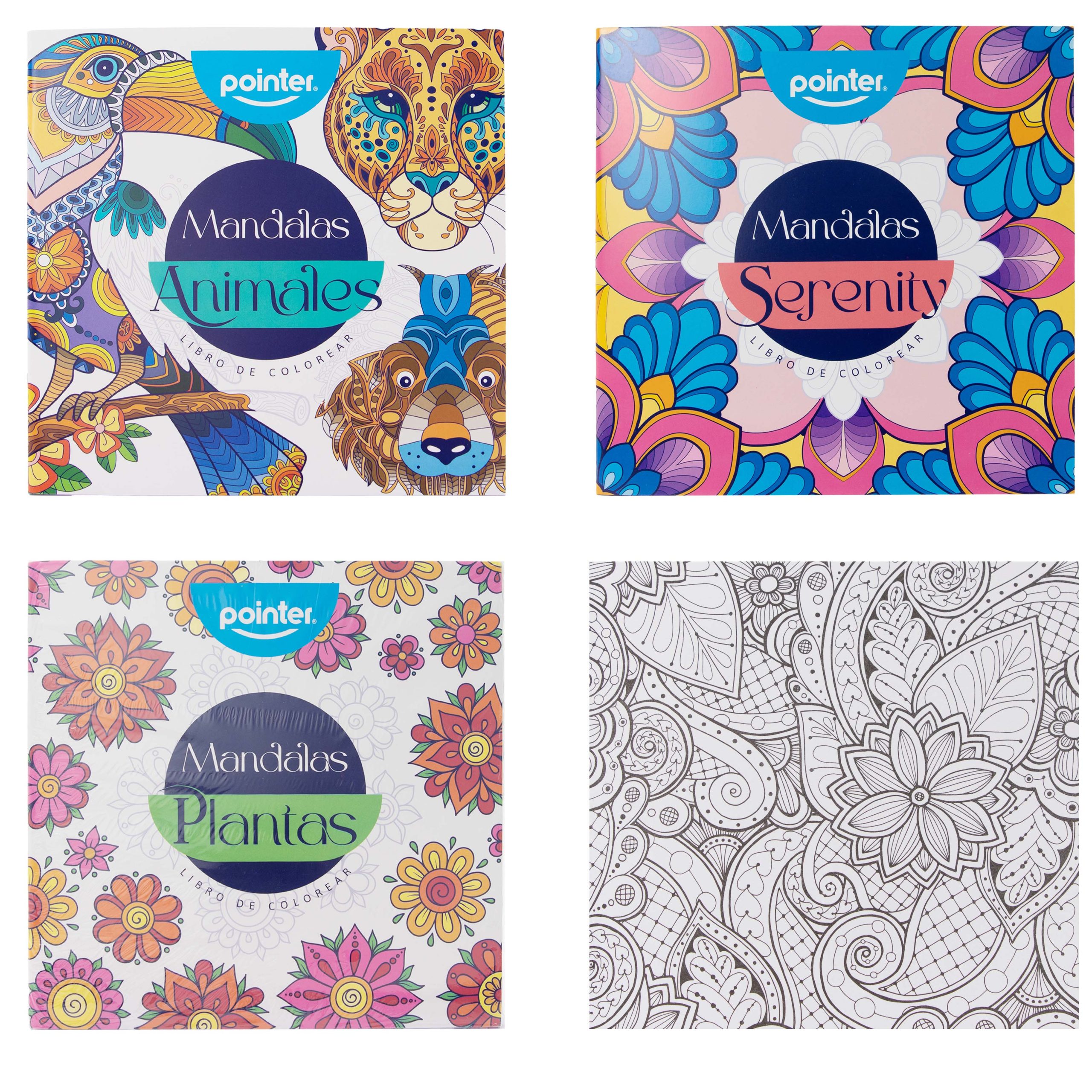 Mandalas para Colorear Pointer – Animales | Serenity | Plantas