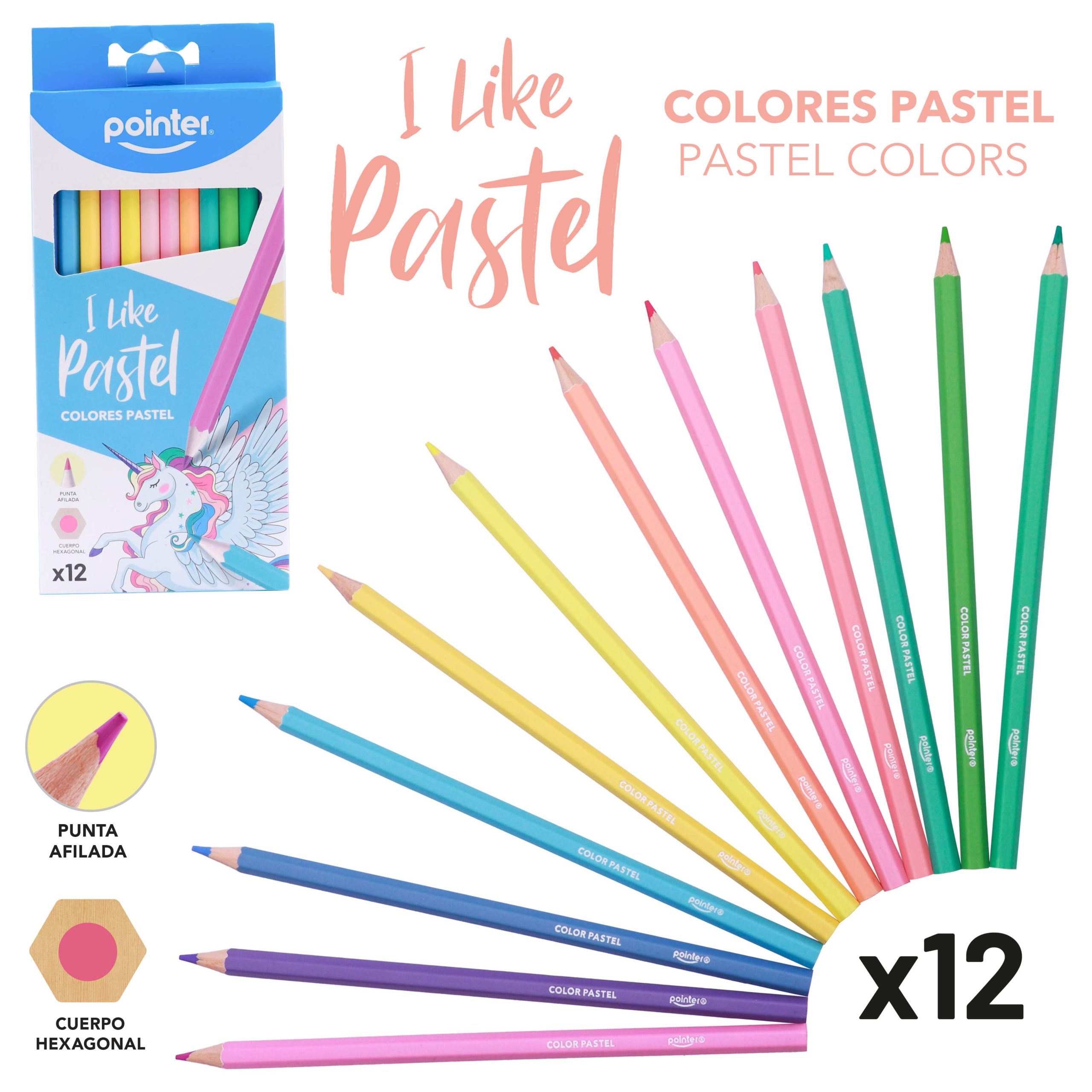 Lápices de Colores Pastel Pointer “I Like Pastel” – Set de 12 Colores