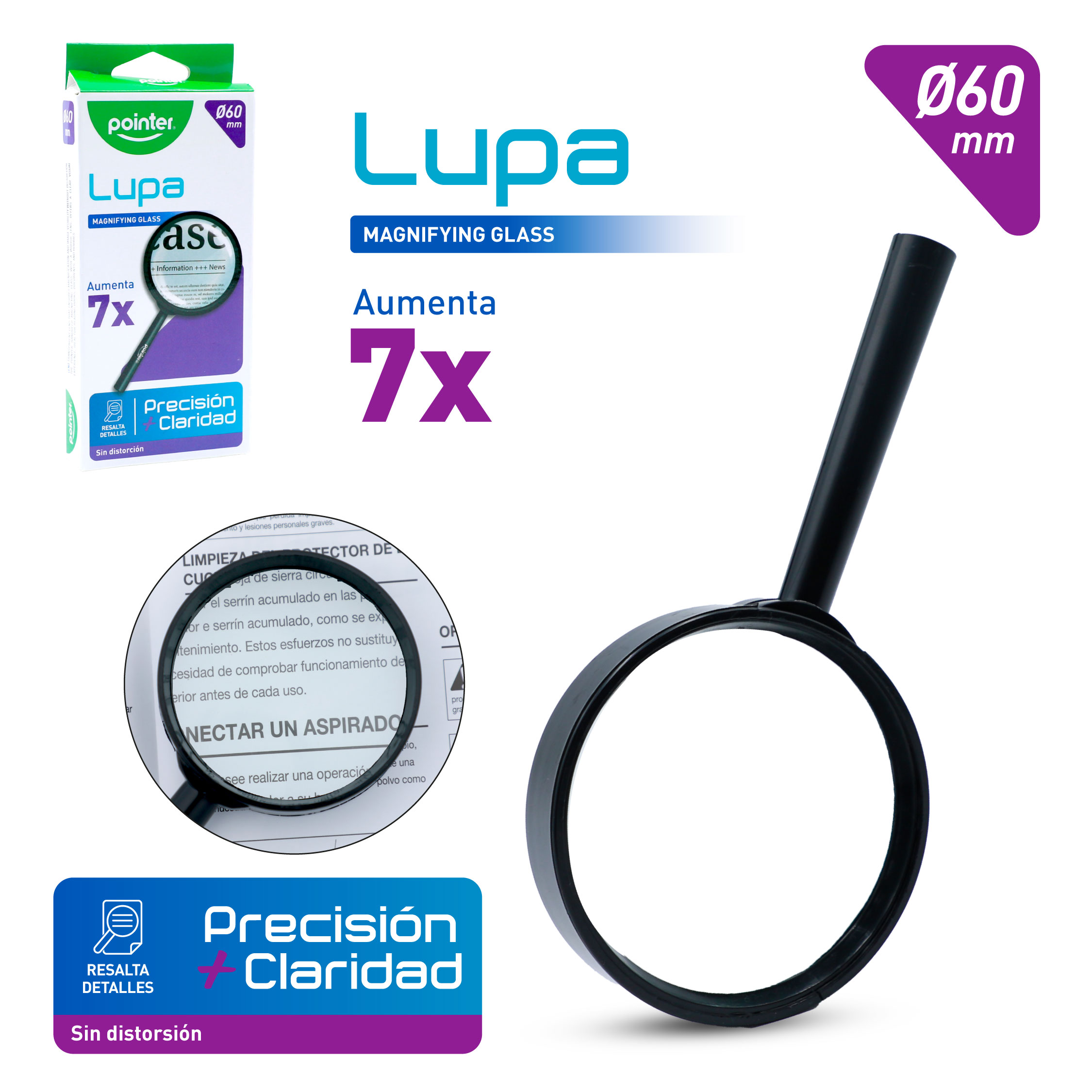 Lupa Pointer 7X – Ø 60mm