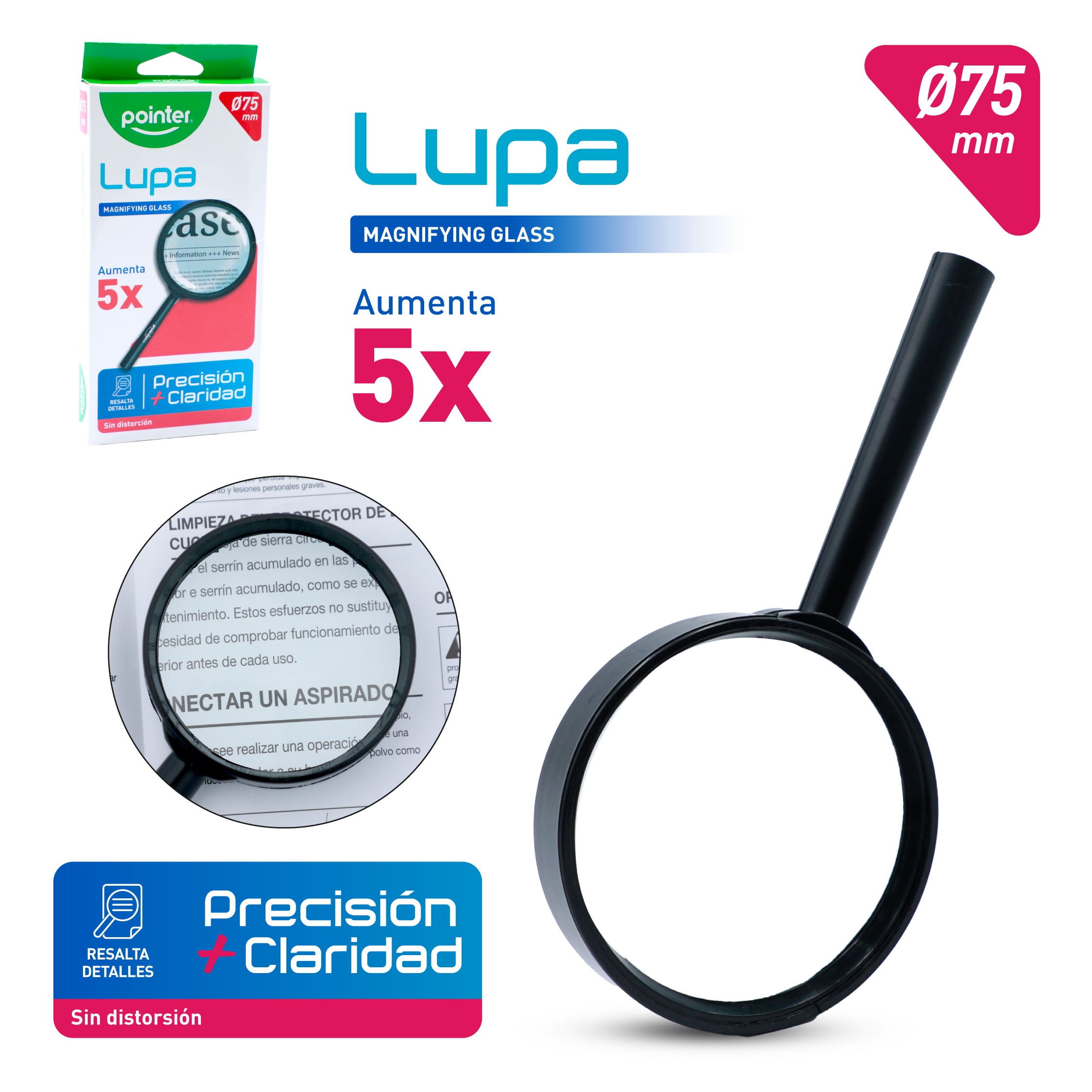 Lupa Pointer 5X – Ø 75mm