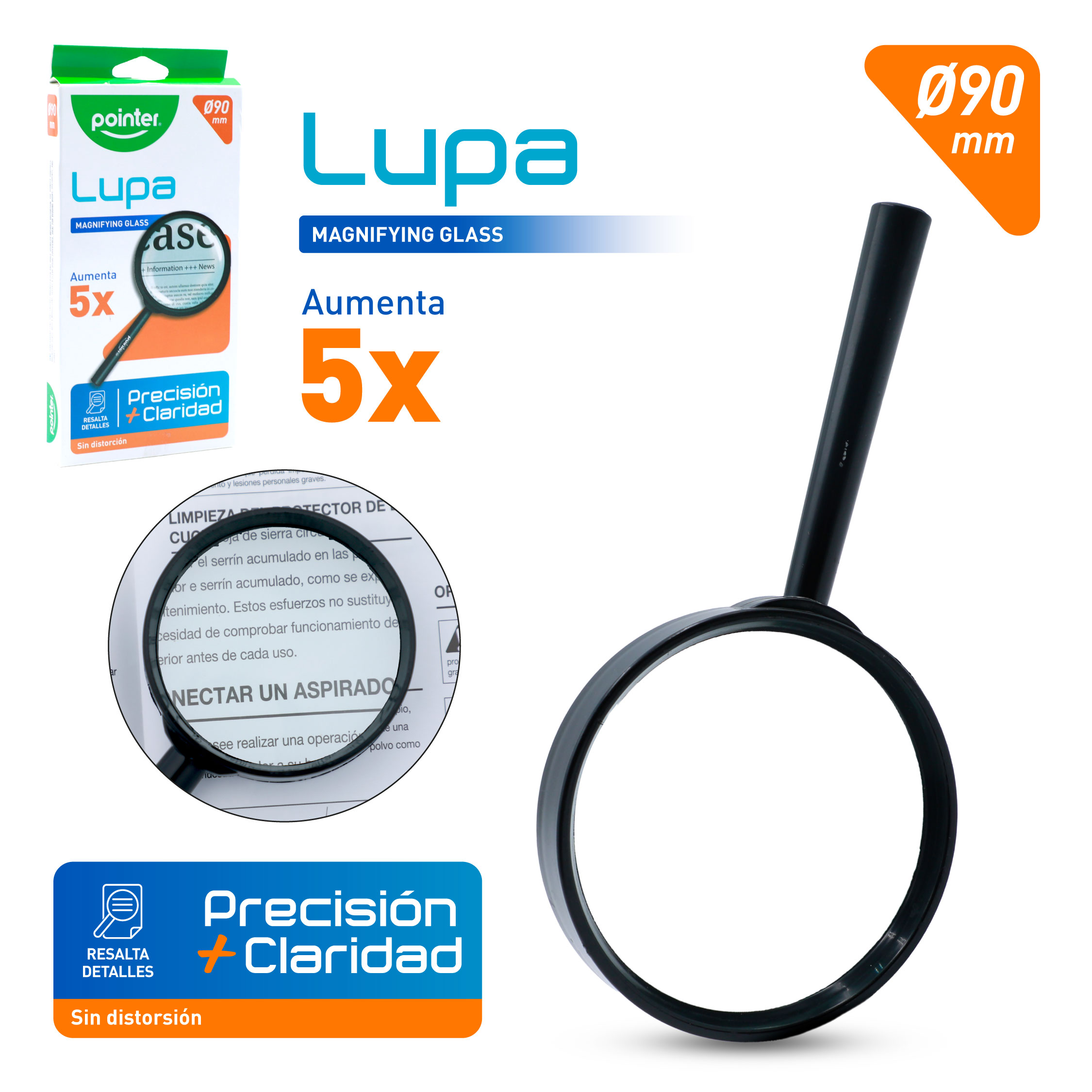 Lupa Pointer 5X – Ø 90mm