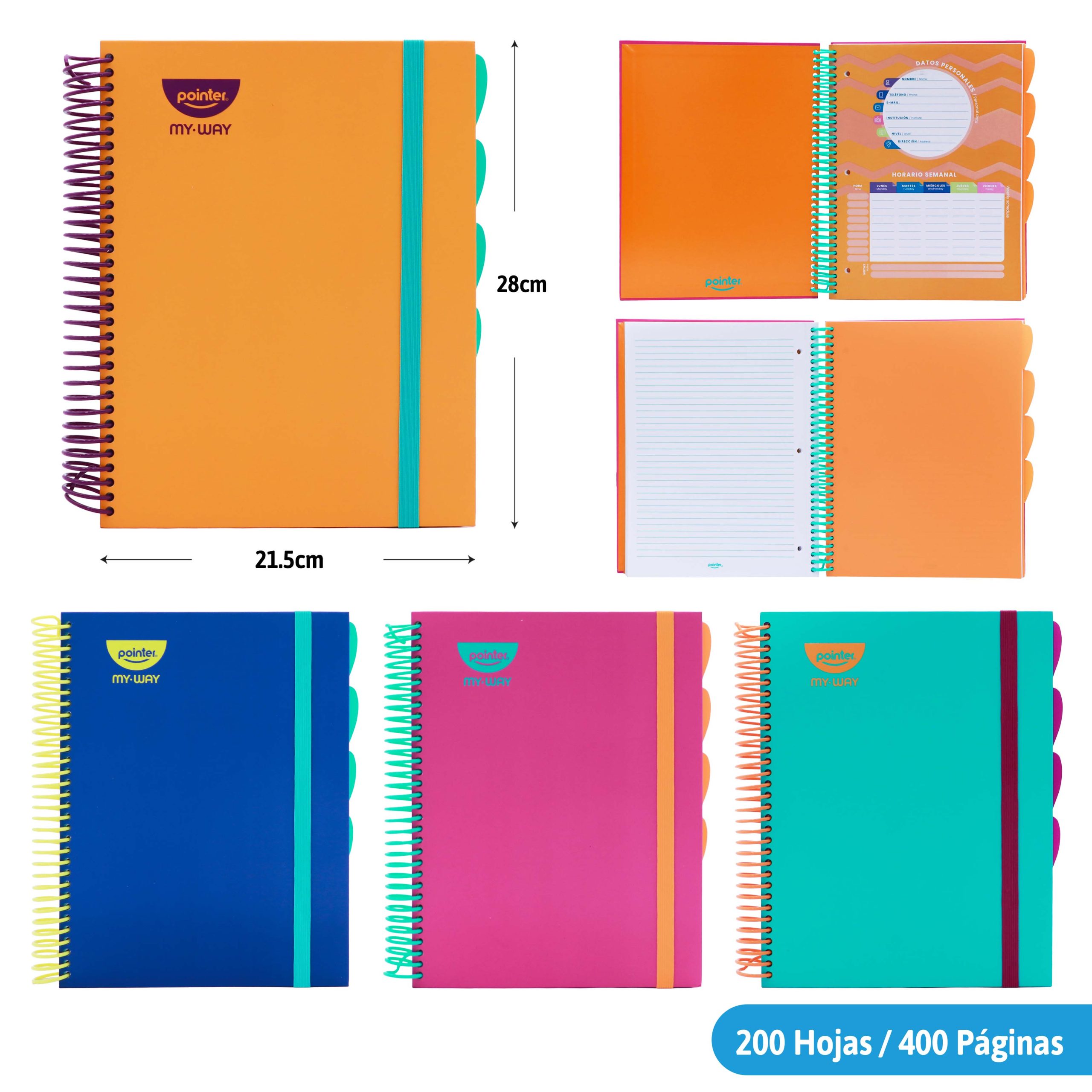 Cuaderno Espiral My Way – 200 Hojas / 400 Páginas