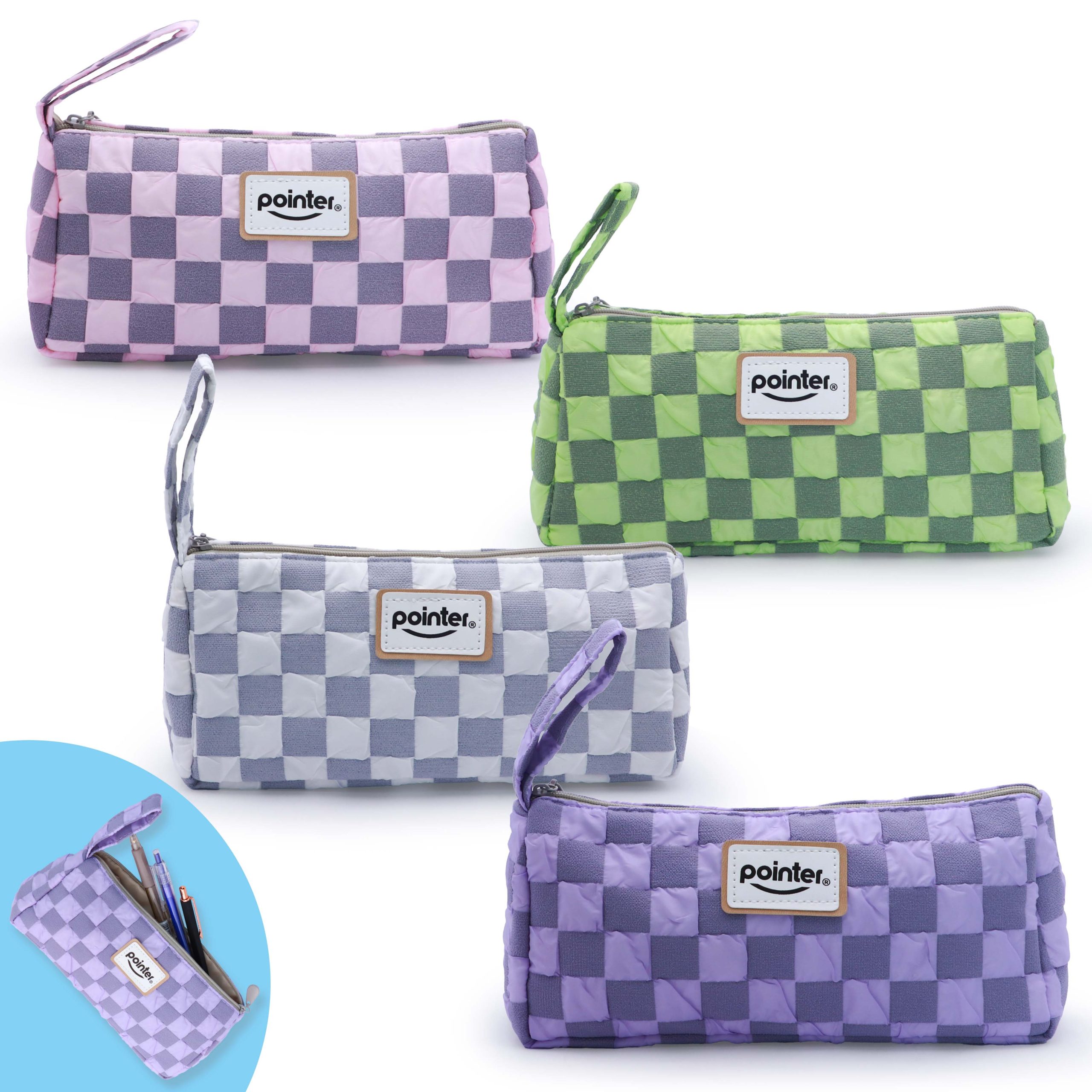 Cartuchera Acolchada Cuadriculada Pointer