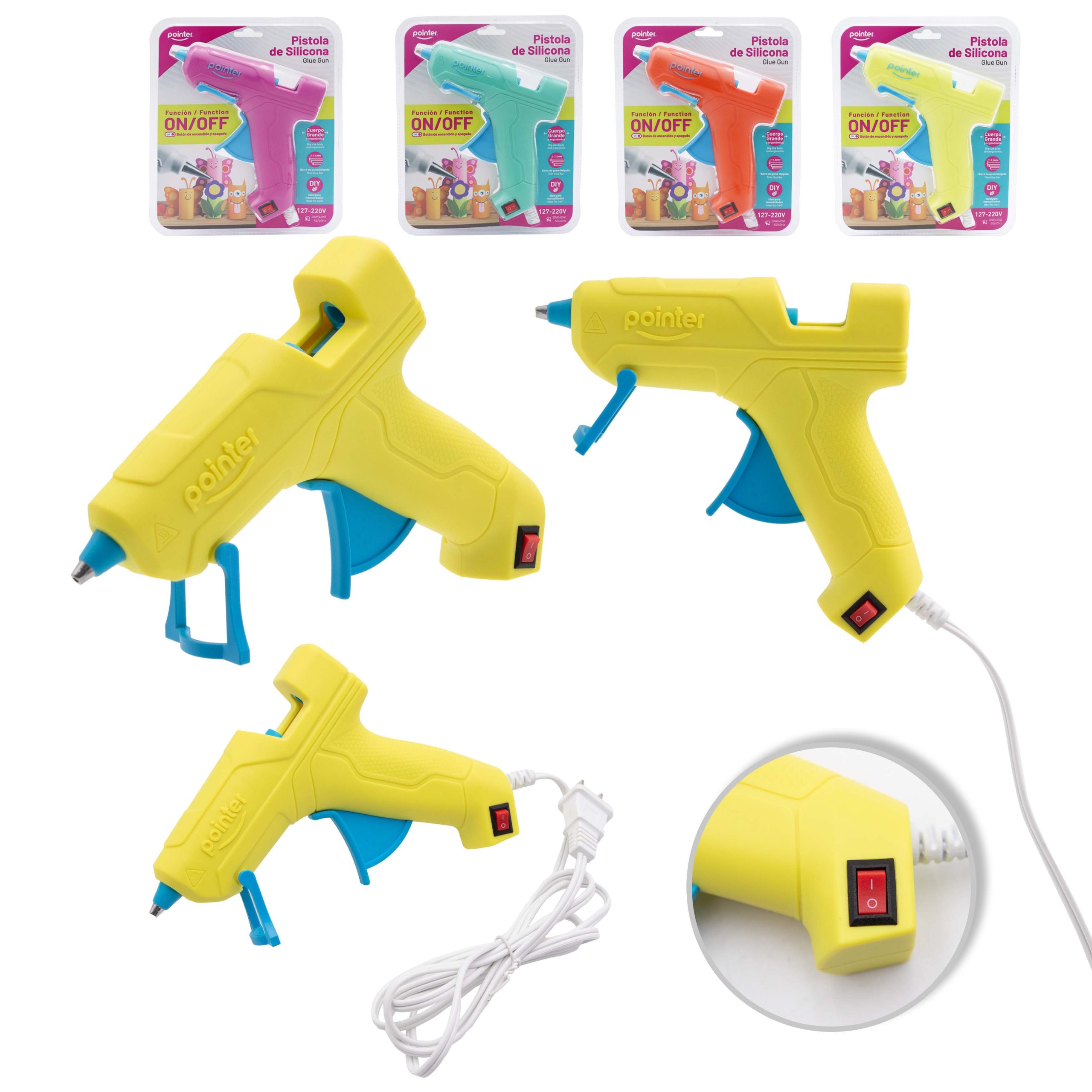 Pistola de Silicona Pointer con Interruptor ON/OFF