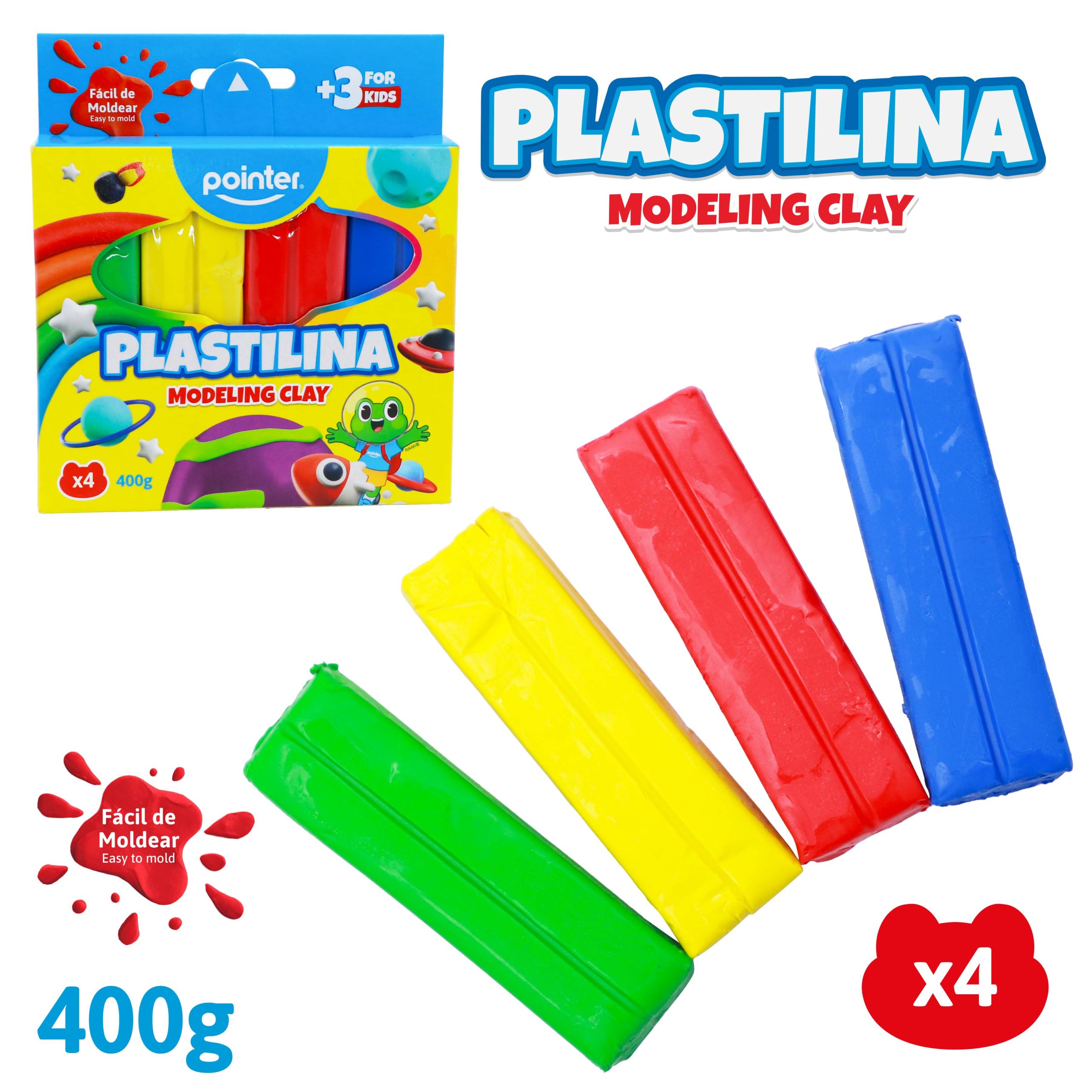 Plastilina Pointer Multicolor 400g (Set x4) Pointer