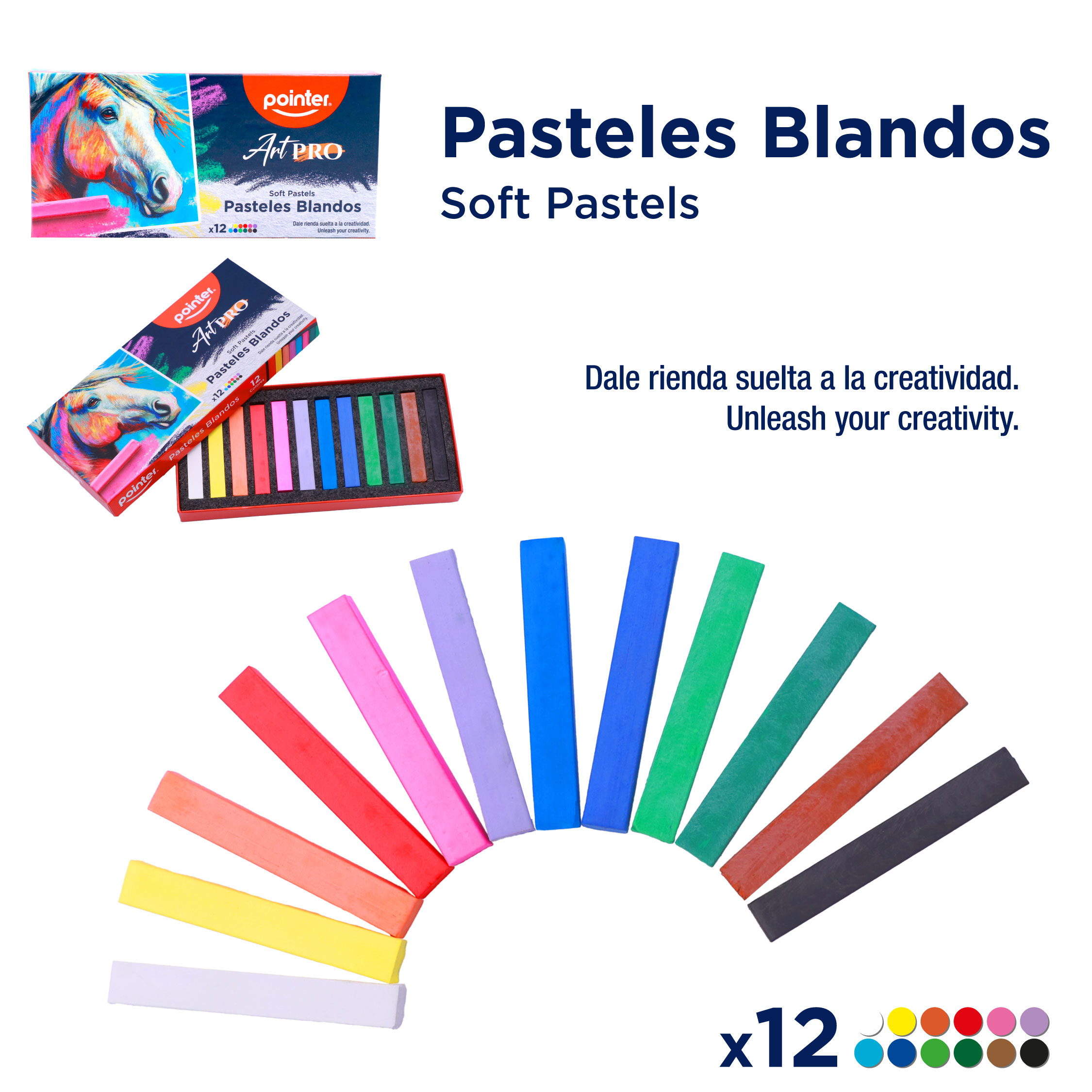 Pasteles Blandos Pointer Art Pro (x12 colores)
