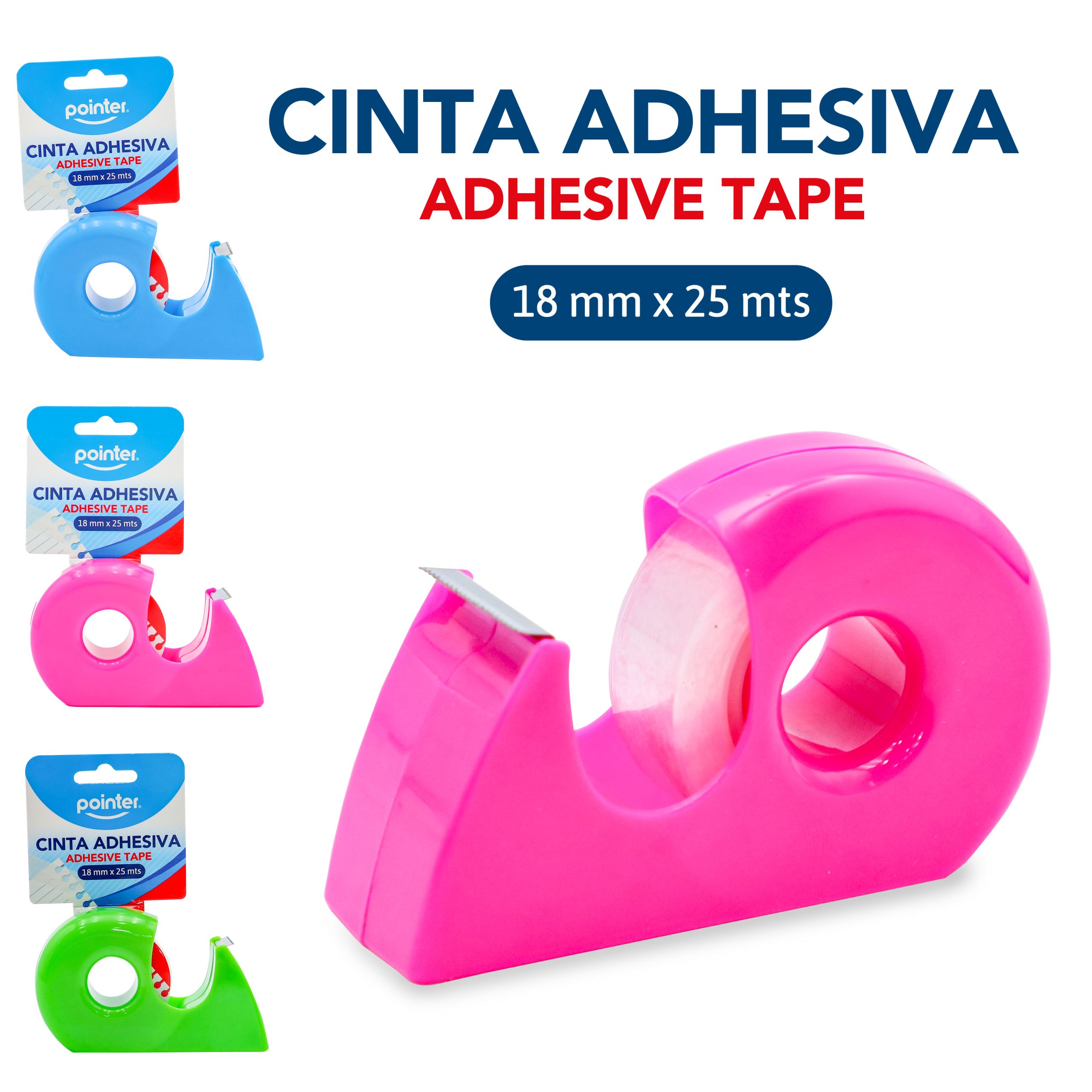 Cinta Adhesiva Pointer con Dispensador – 18mm x 25m Pointer