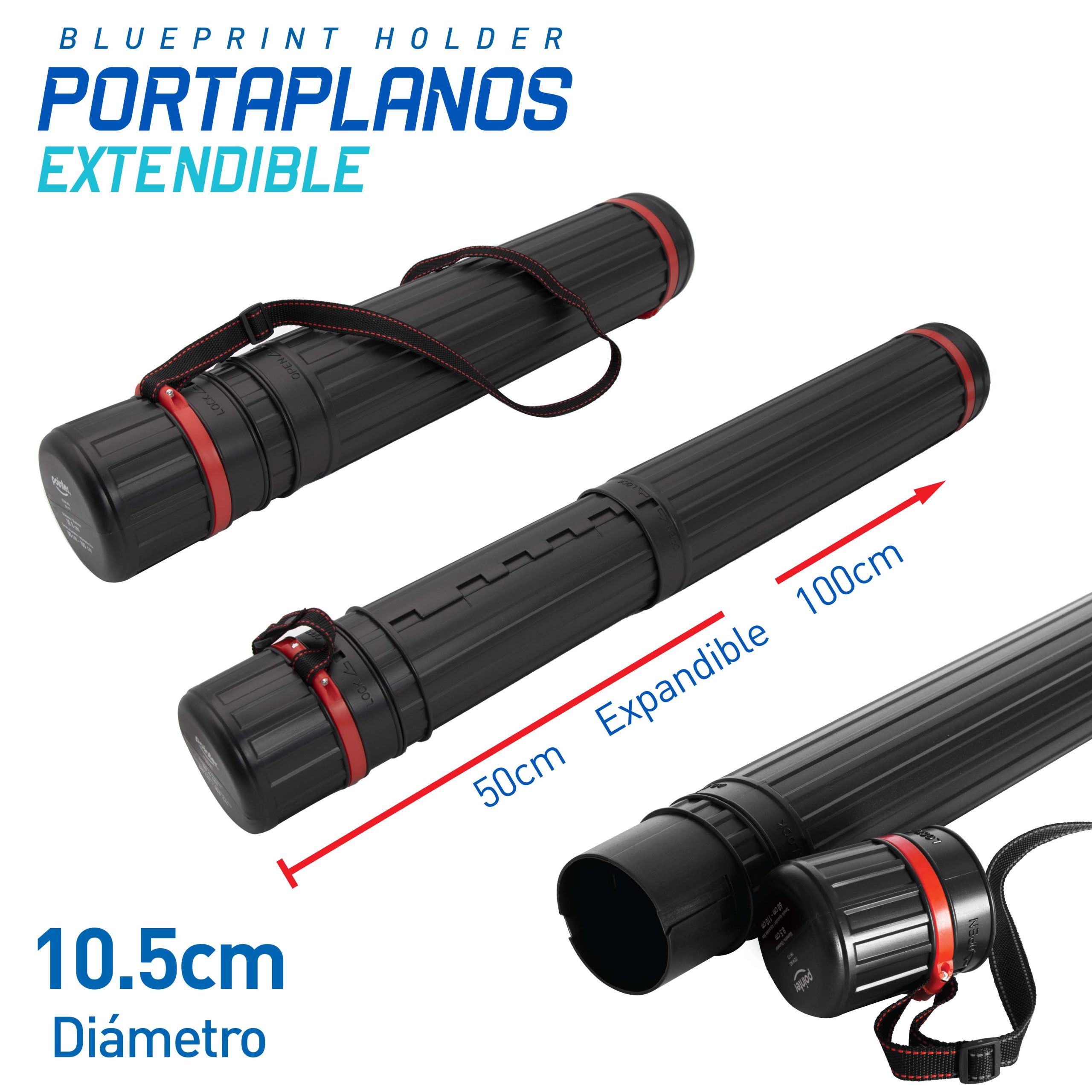 Portaplanos Extensible Pointer – Tubo para Planos y Documentos