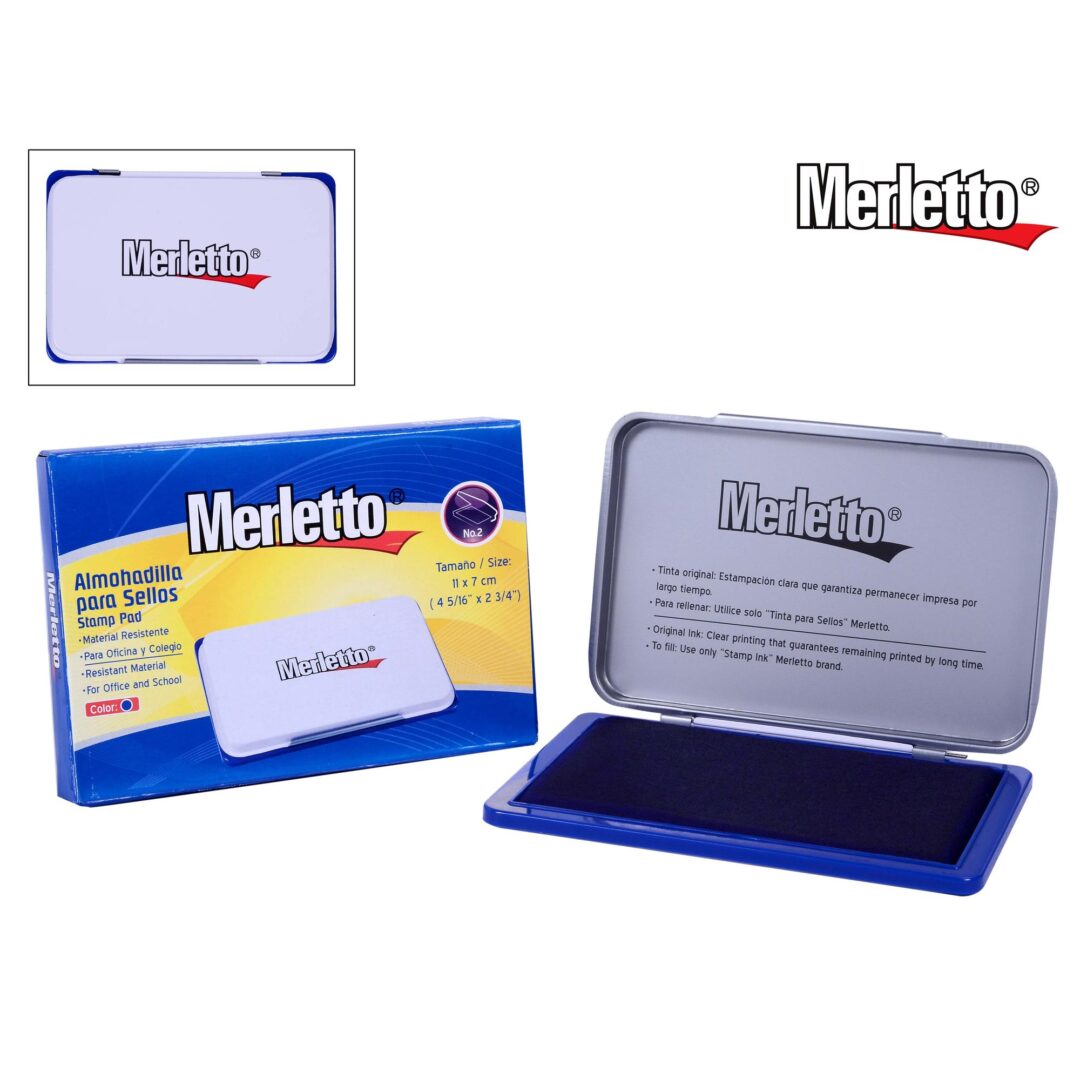 Almohadilla para Sellos Merletto No. 2 – Con Tinta Azul – Uso Oficina y Escolar