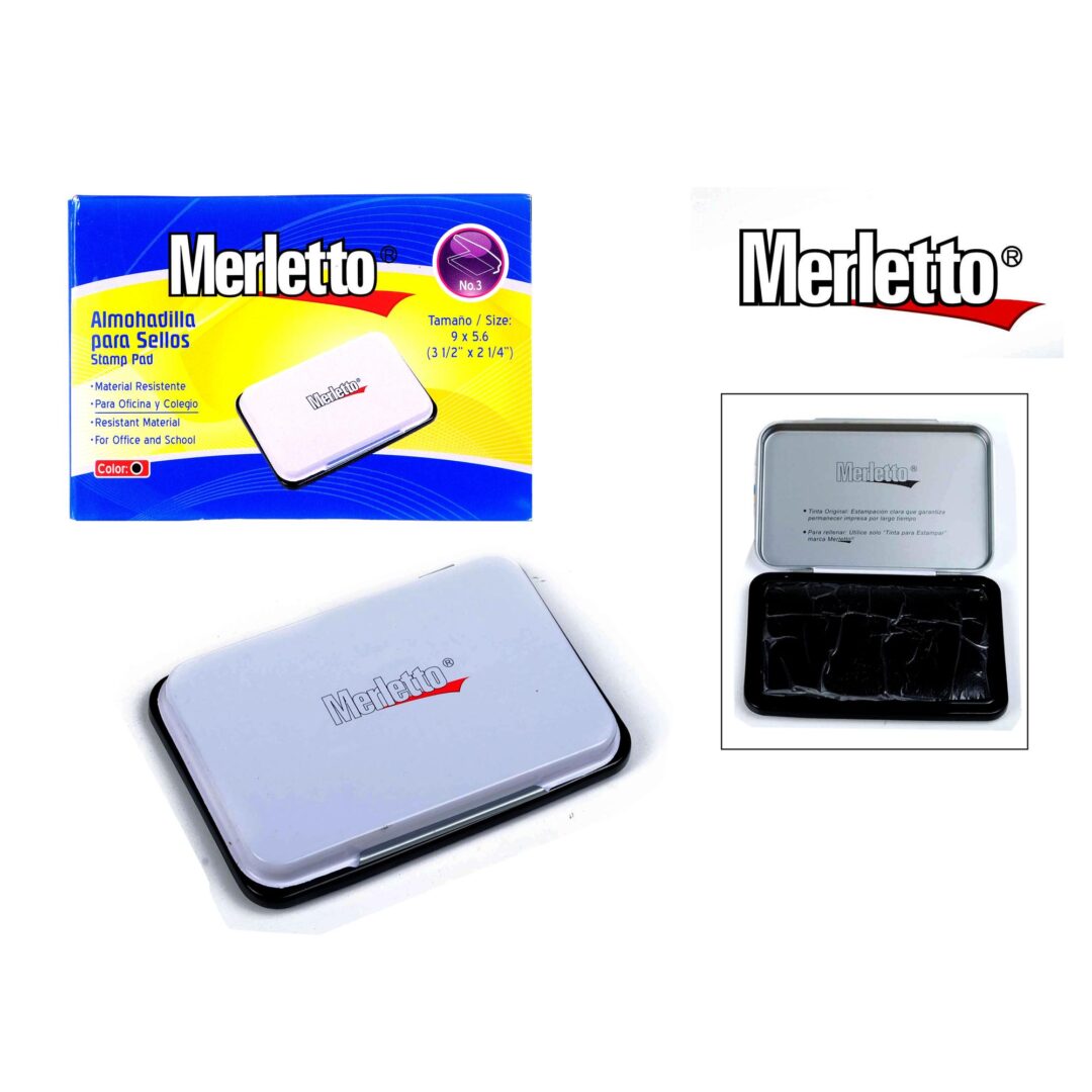 Almohadilla para Sellos Merletto No. 3 – Con Tinta – Uso Oficina y Escolar