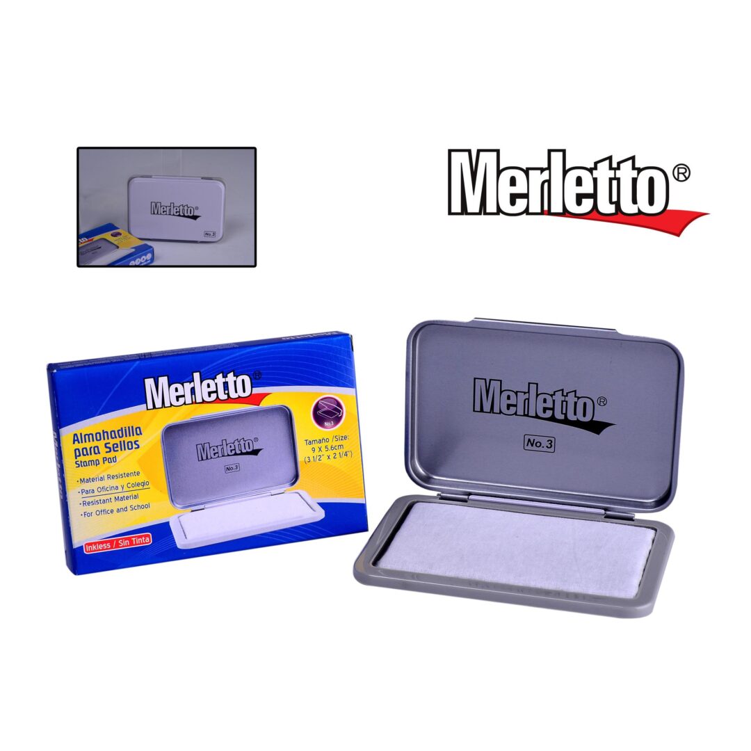 Almohadilla para Sellos Merletto No. 3 – Sin Tinta – Uso Oficina y Escolar