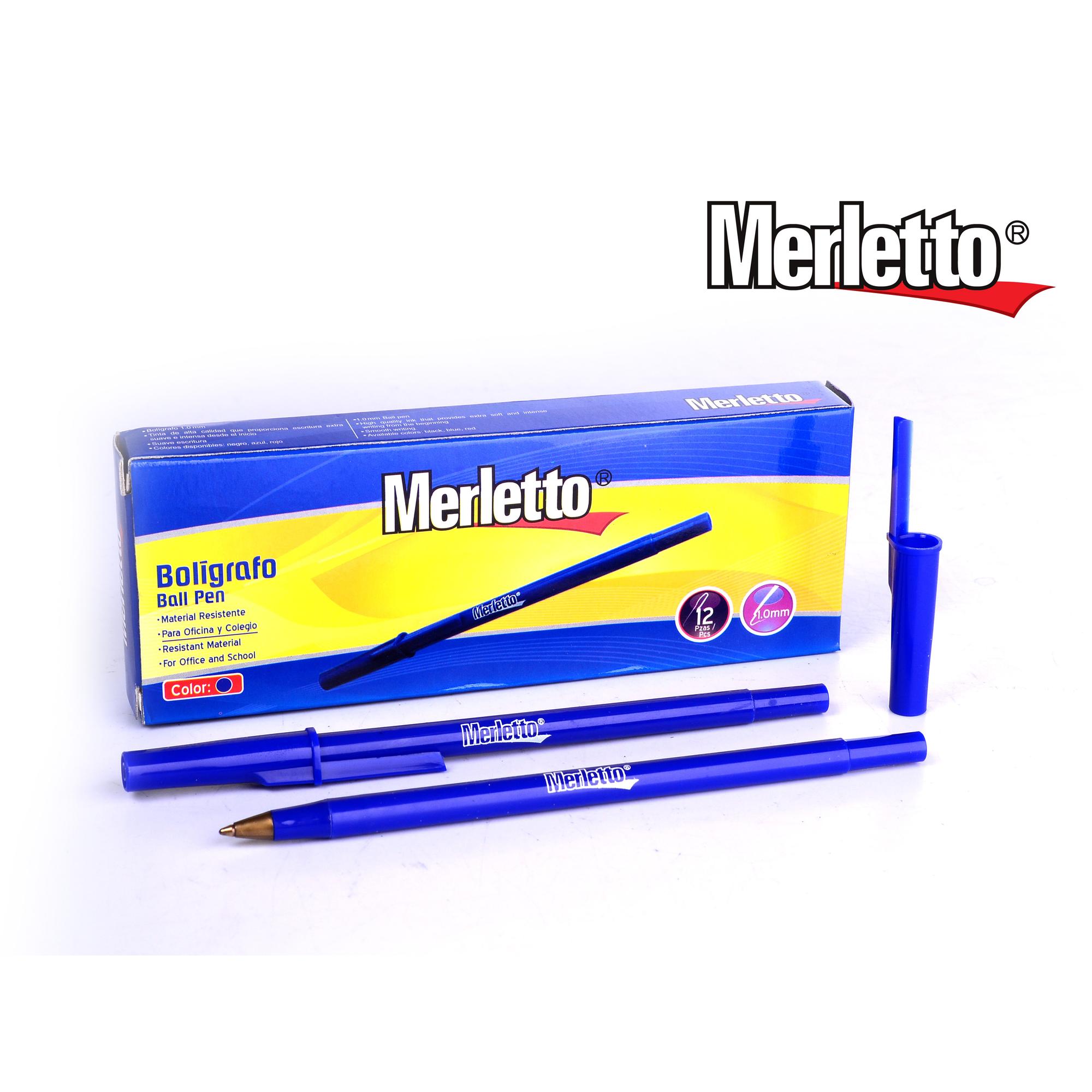 Bolígrafo Merletto – Azul – Punta 1.0mm – Caja con 12 Piezas