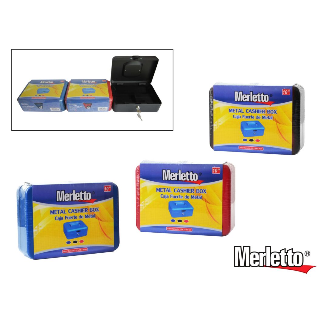 Caja Fuerte de Metal Merletto – 10 Pulgadas – Con Llave de Seguridad
