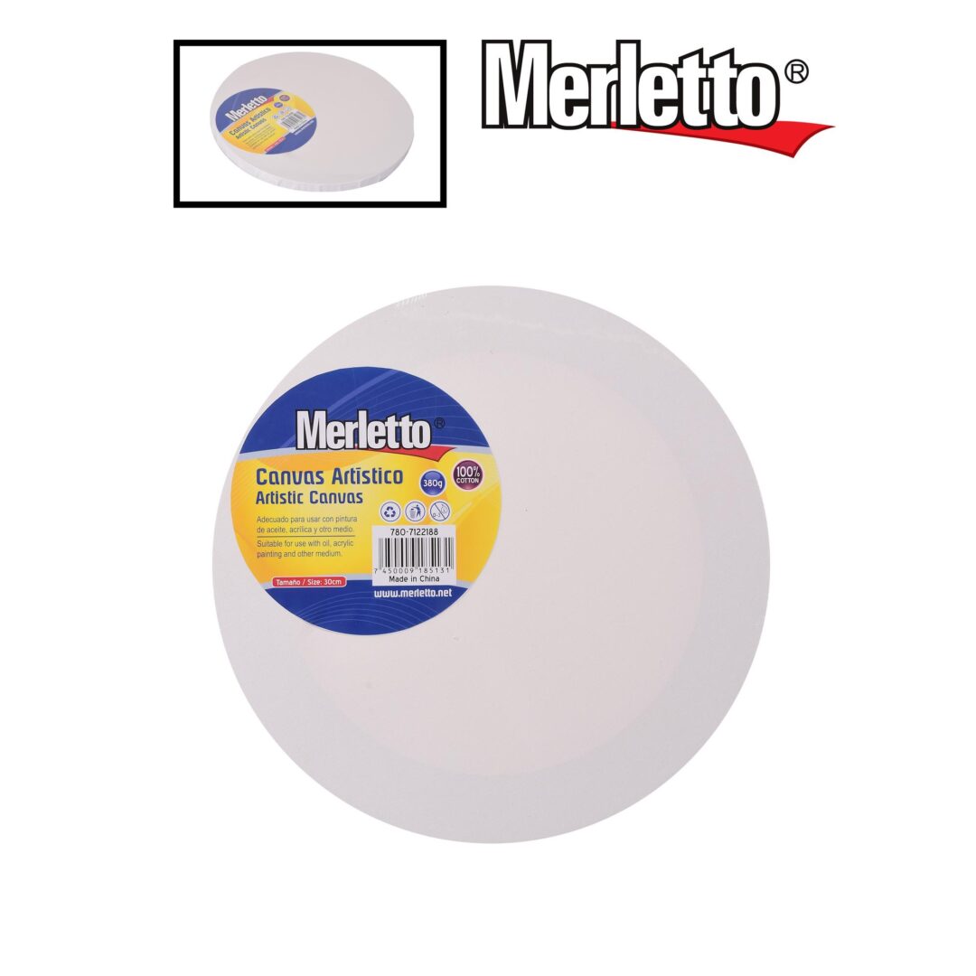 Canvas Artístico Redondo Merletto – 30cm – 100% Algodón – 380g/m²