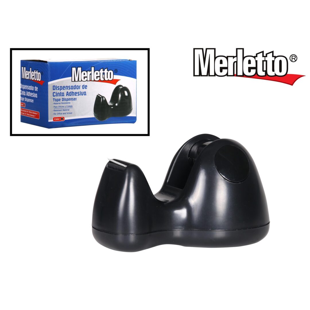 Dispensador de Cinta Adhesiva Merletto – De Escritorio – Color Negro