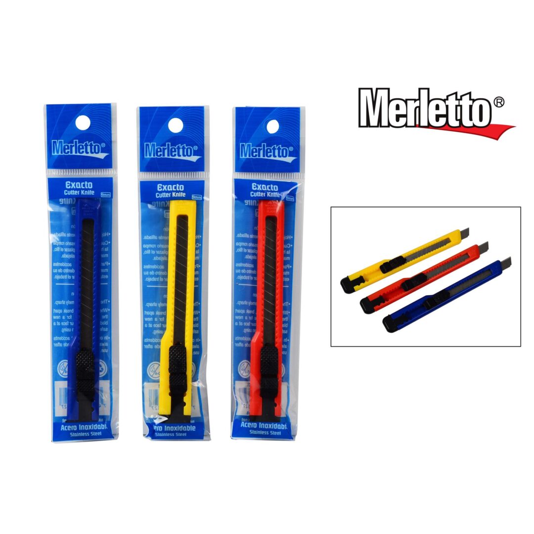 Exacto Merletto – Cutter 9mm – Acero Inoxidable – Colores Surtidos