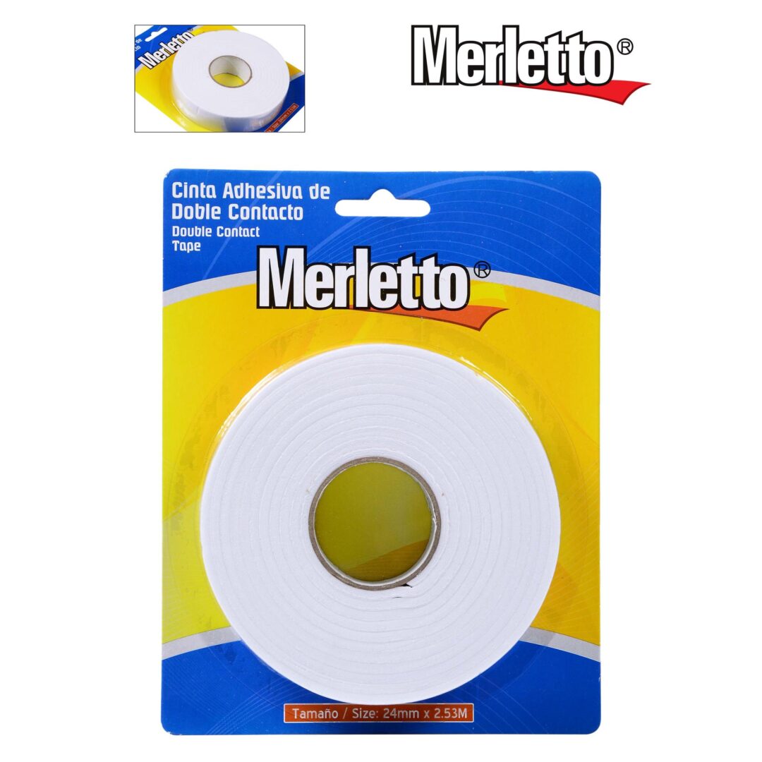 Cinta Adhesiva de Doble Contacto Merletto – 24mm x 2.53m