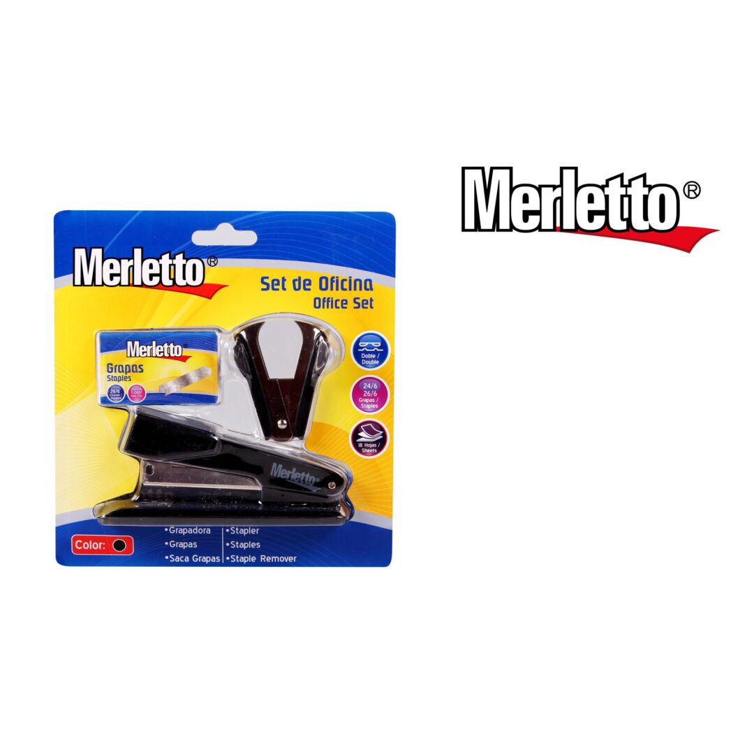 Set de Oficina Merletto – Engrapadora, Grapas y Saca Grapas