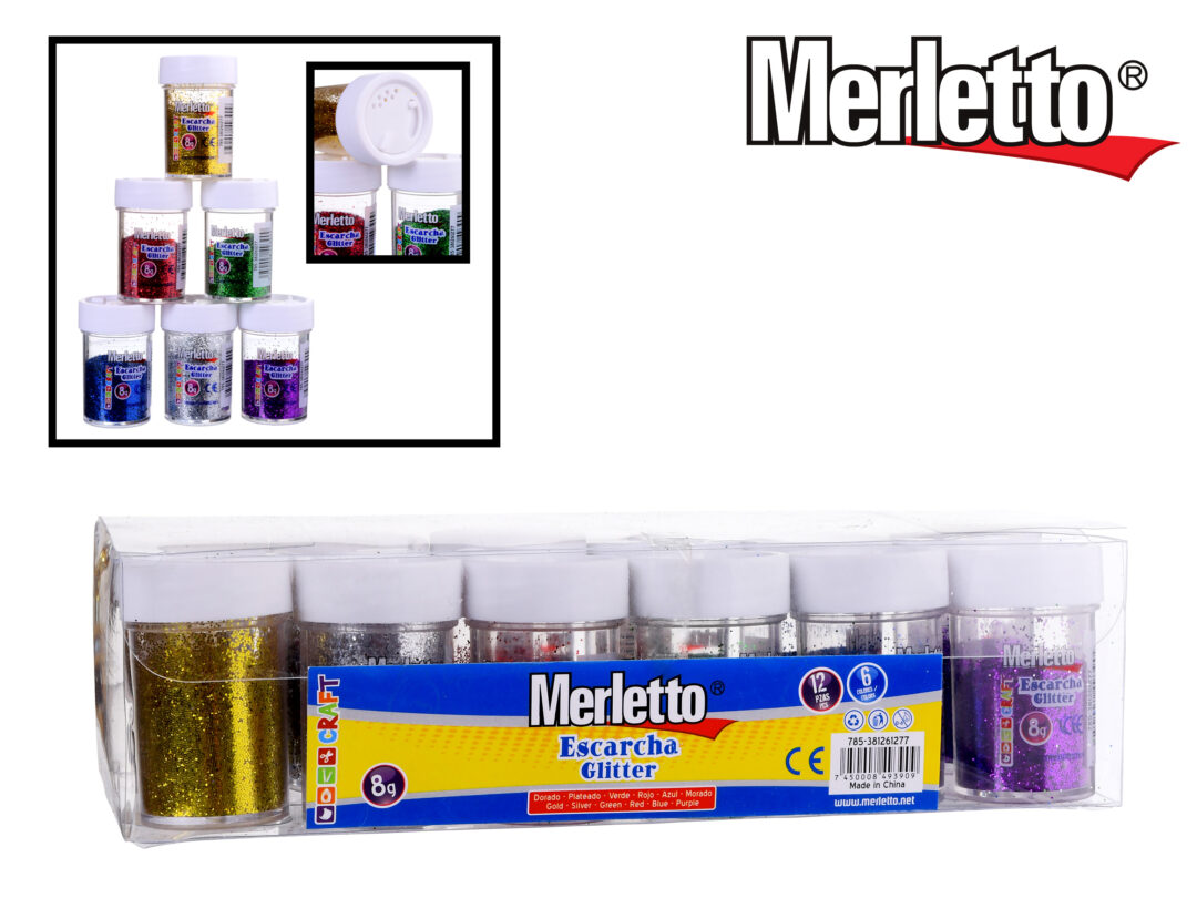 Set de Escarcha Glitter Merletto – Colores Metálicos – 8g c/u – Pack Surtido