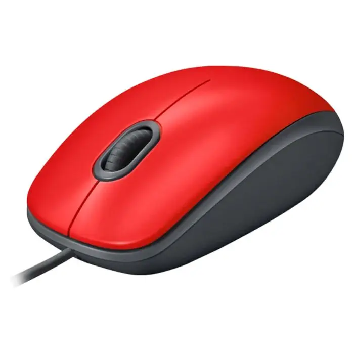 Mouse Alámbrico Logitech M110 Silent – Silencioso – Rojo