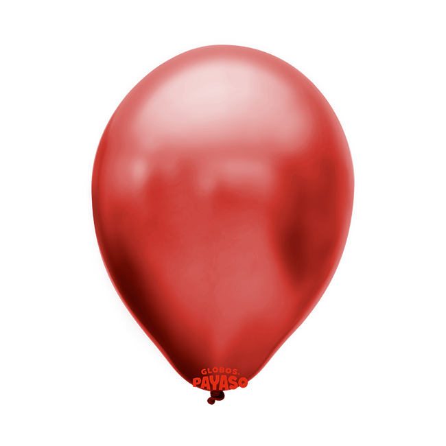 Globo Rojo Cereza Metálico 12" – Paquete de 50 Unidades