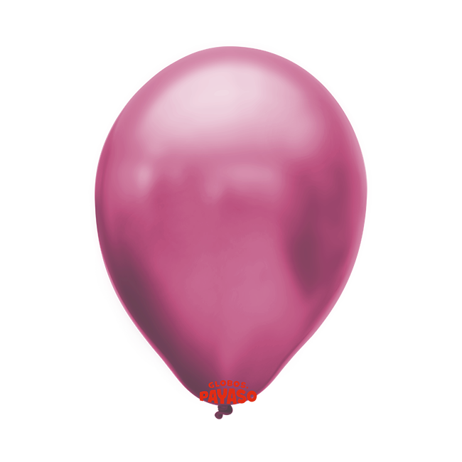Globo Rosado Metálico 12" – Disponible en Paquetes de 12 o 50 Unidades