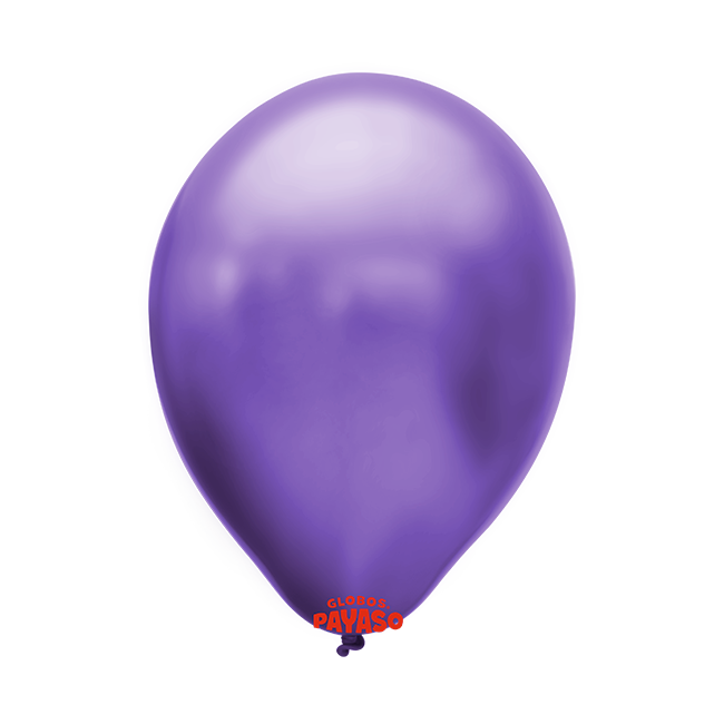 Globo Morado Metálico 12" – Paquete de 50 Unidades