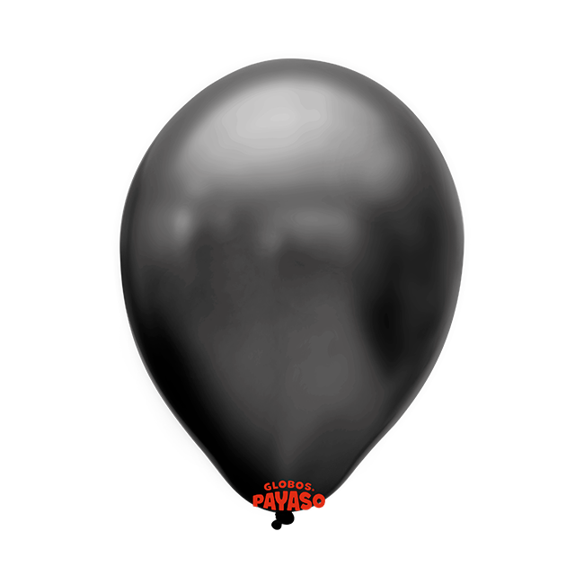 Globo Negro Metálico 12" – Disponible en Paquetes de 12 o 50 Unidades